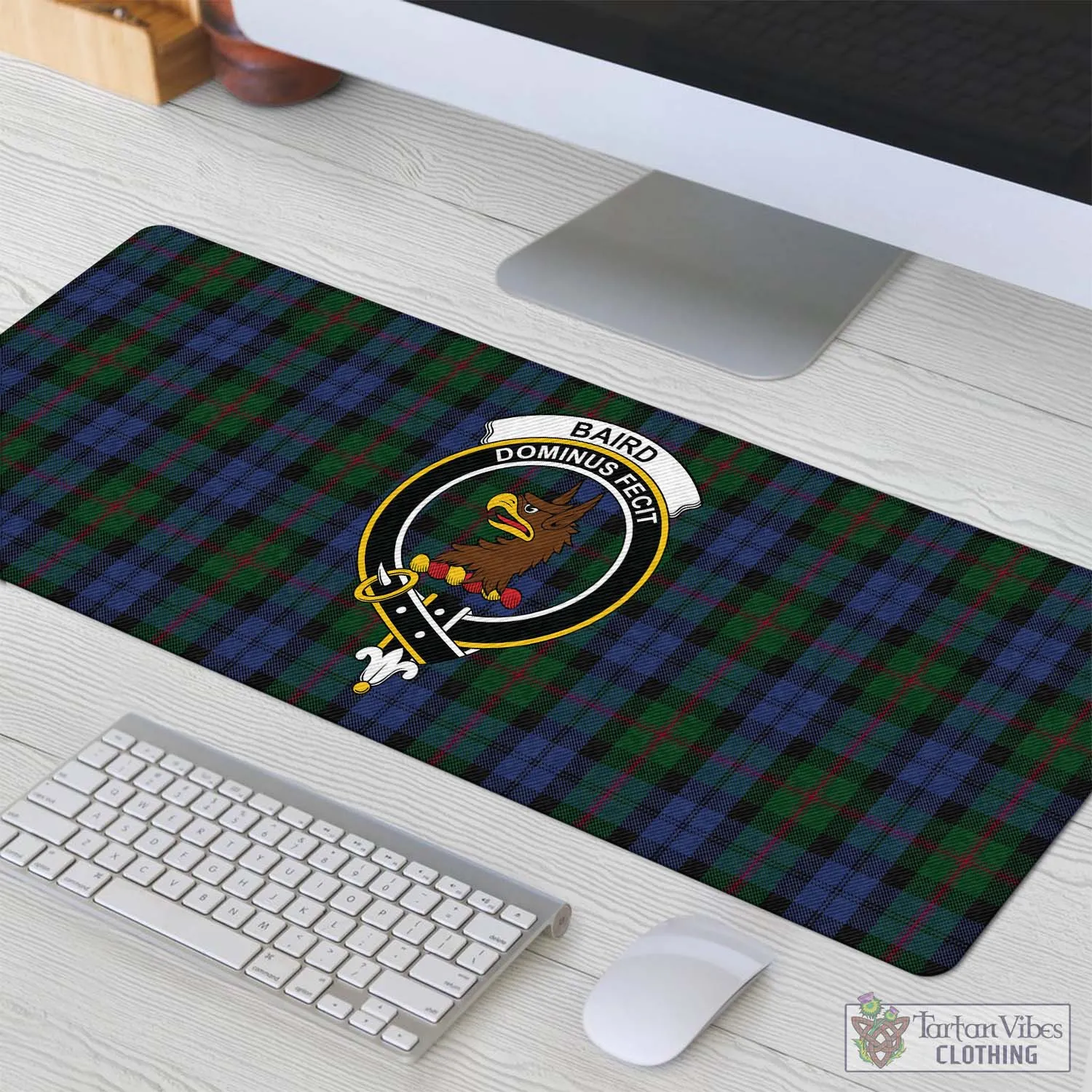 Baird Tartan Mouse Pad with Family Crest