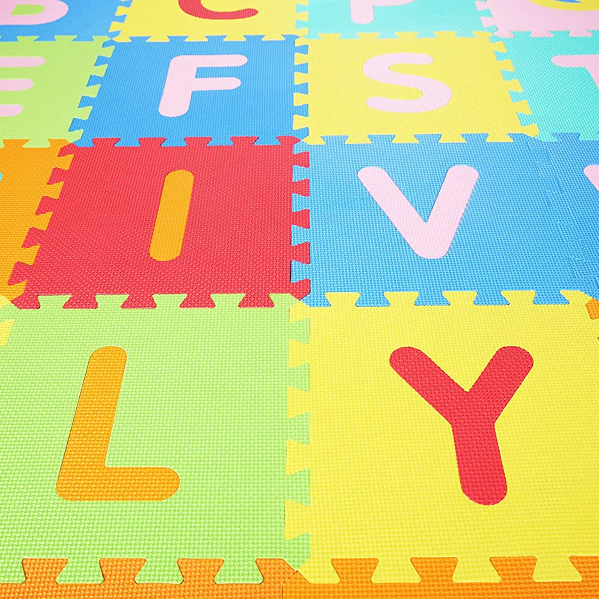 BalanceFrom 9 Color Interlocking Letter Puzzle Exercise Play Mats, 36 (Used)