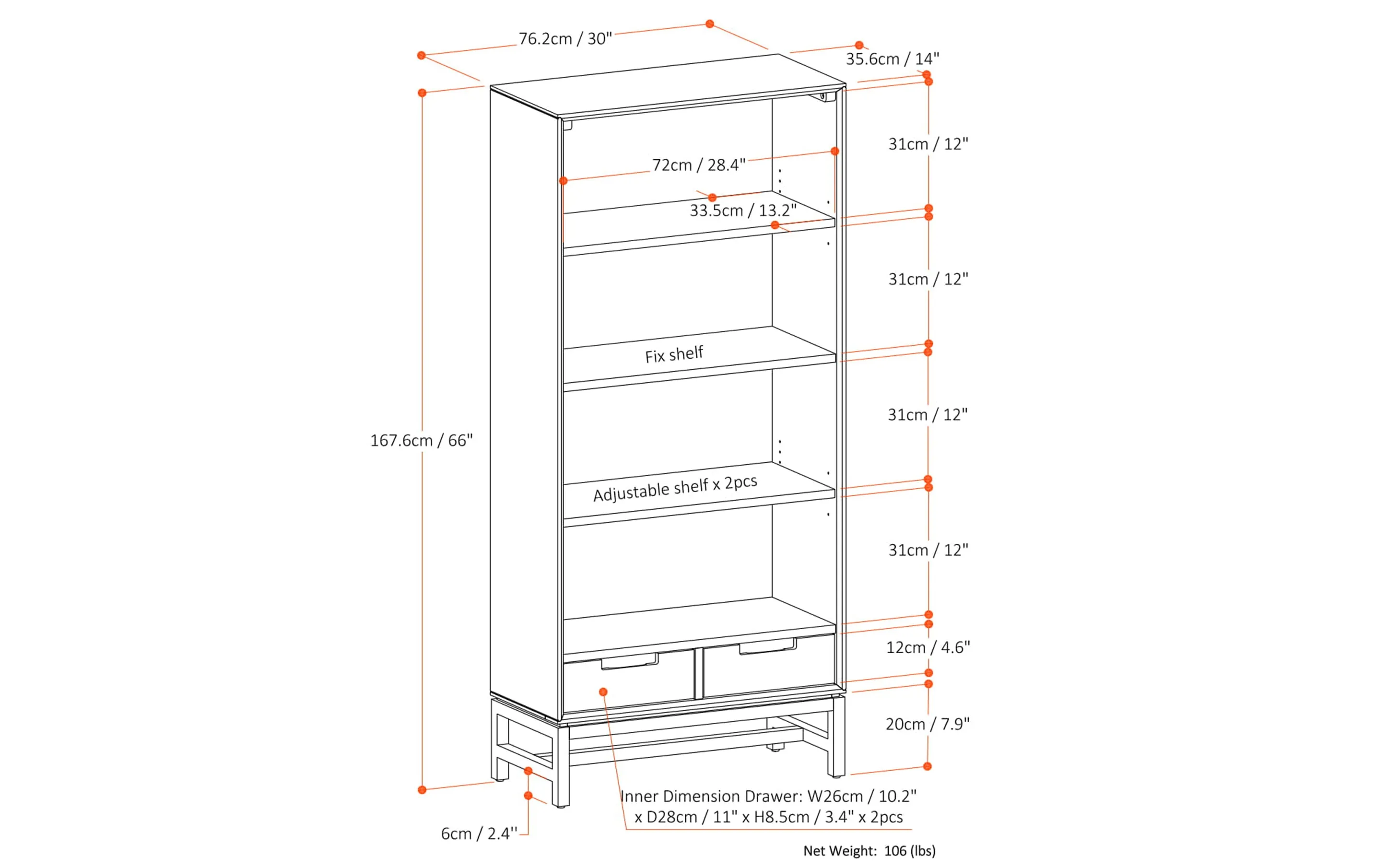 Banting Bookcase in Walnut