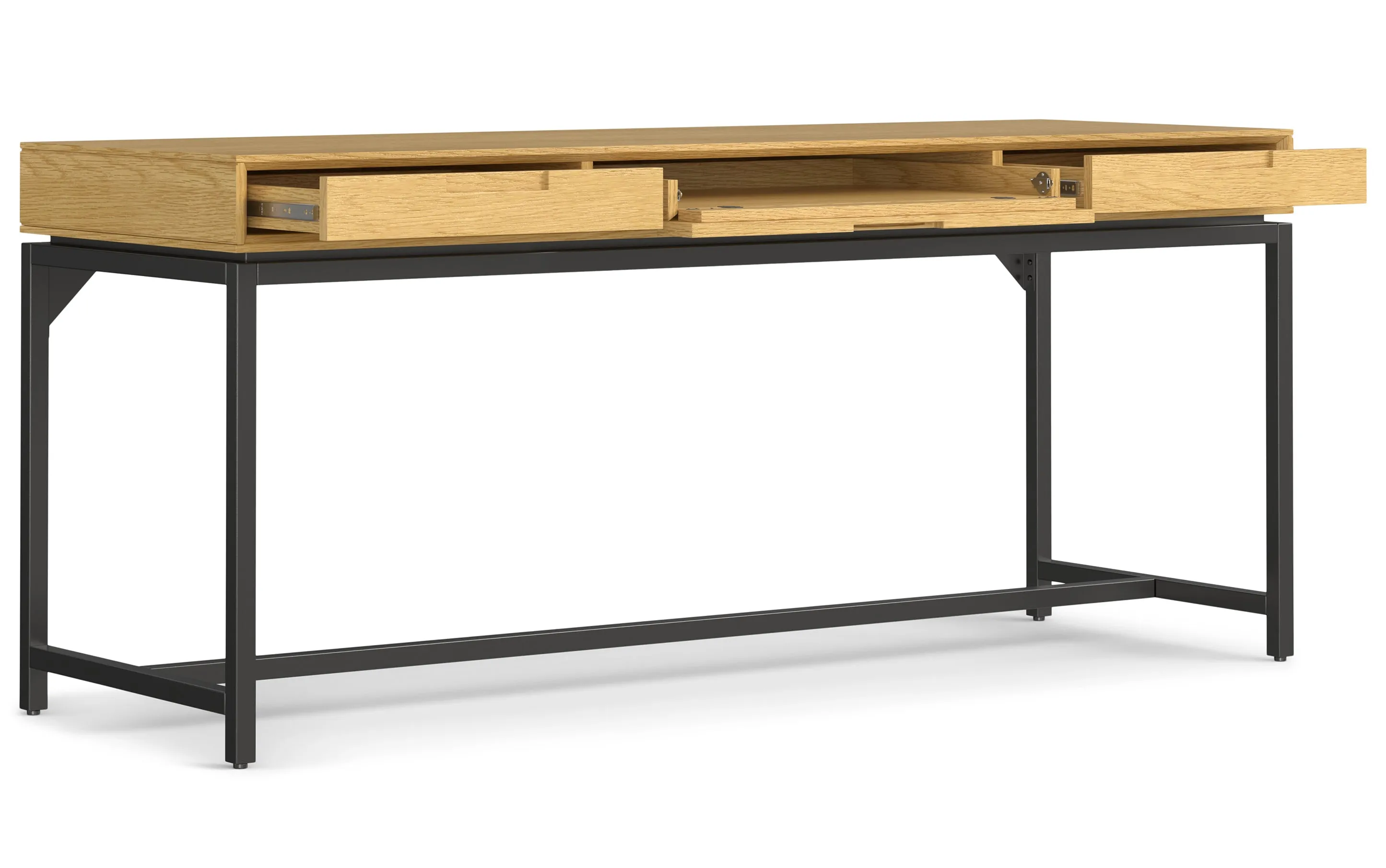 Banting Mid Century Wide Desk in Oak