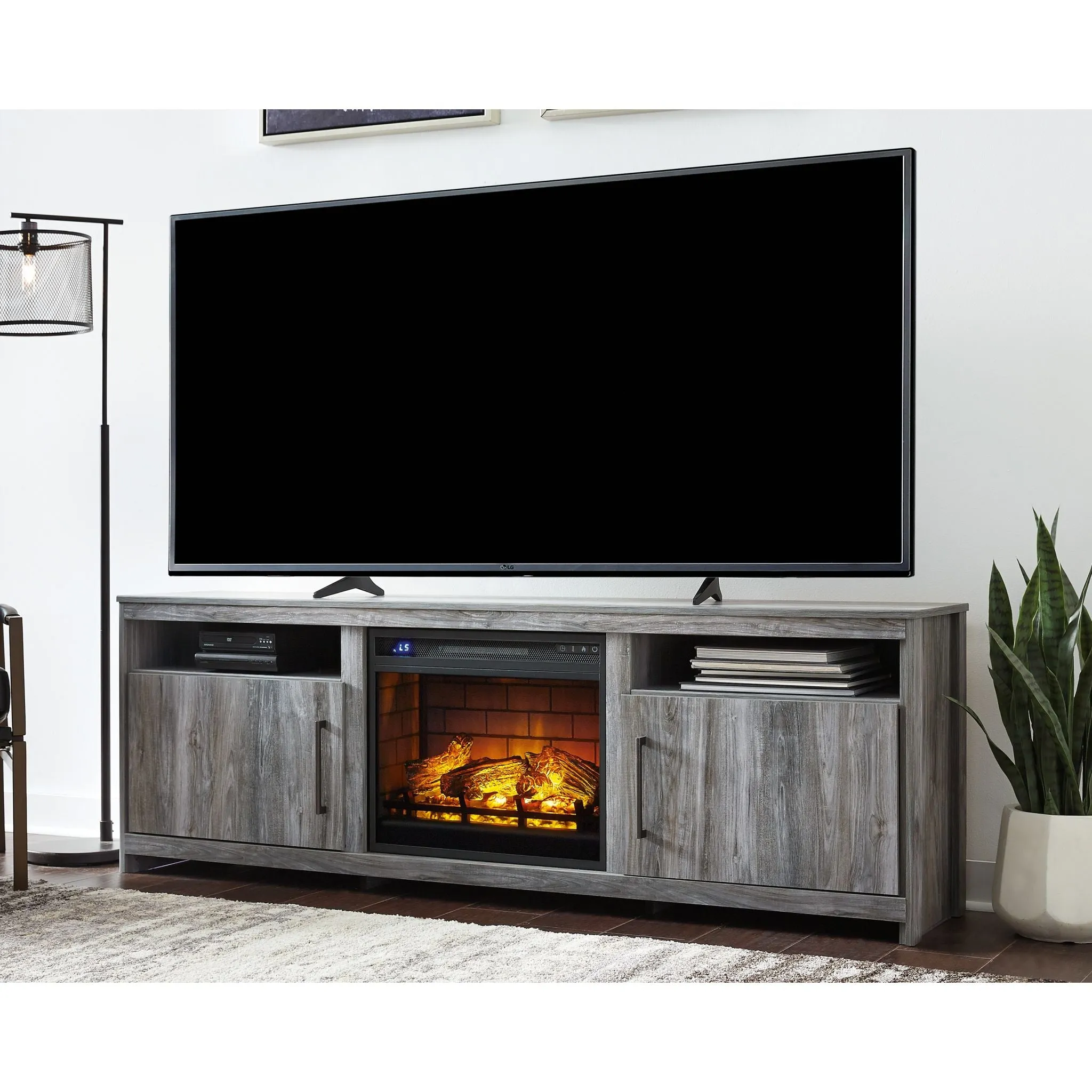 Baystorm TV Stand with Fireplace