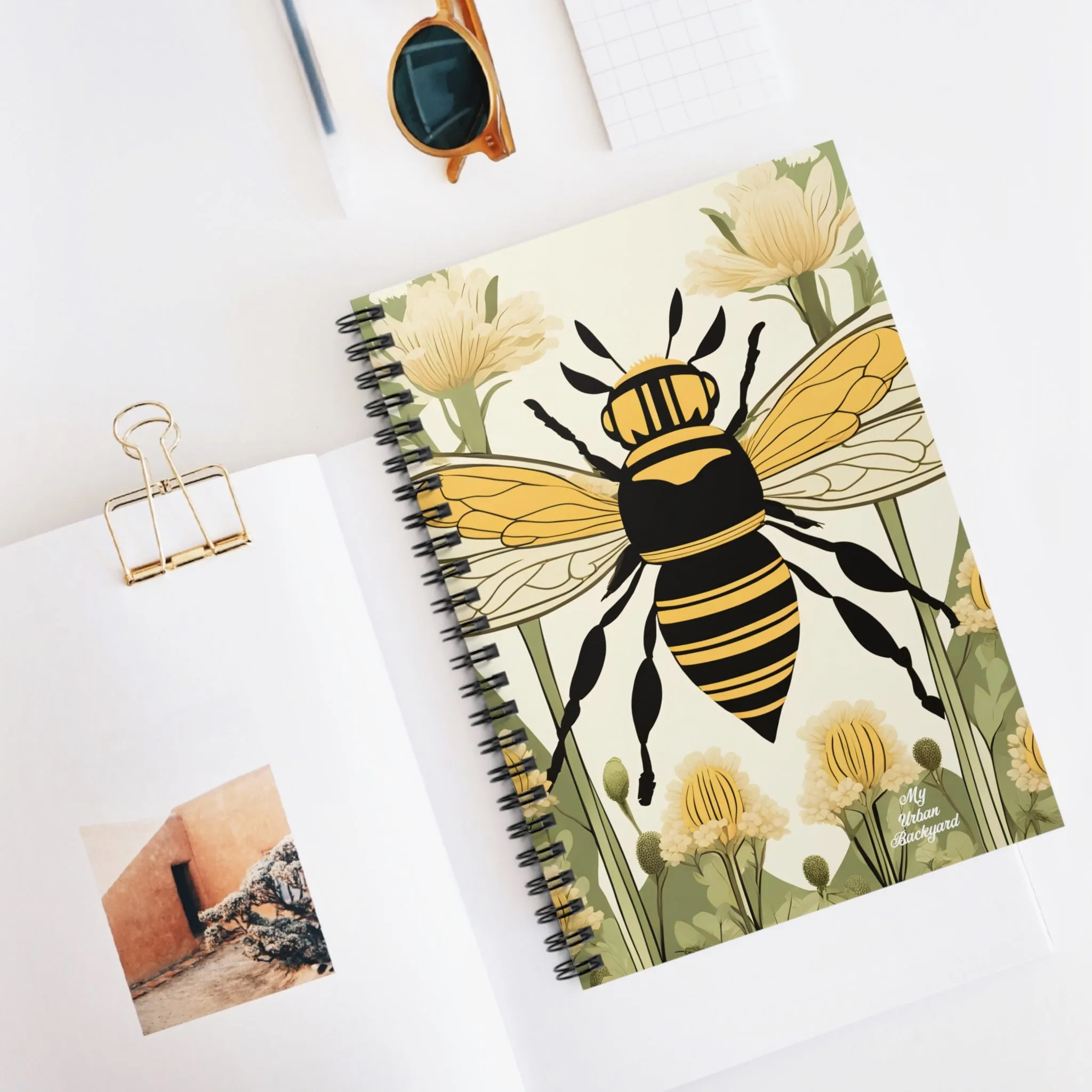 Bee with Flowers, Spiral Notebook Journal - Write in Style