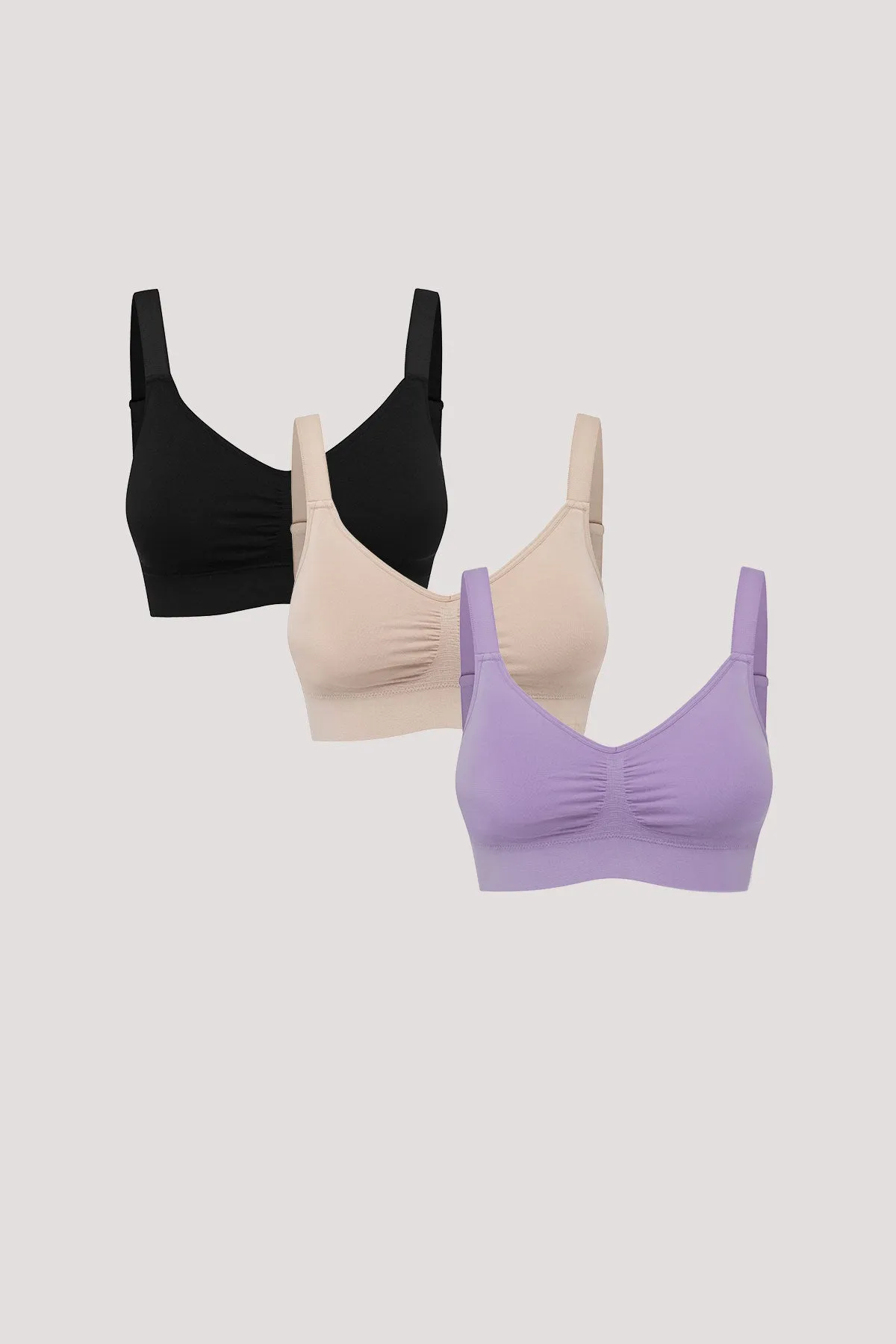 Bella Bamboo Ultimate Adjustable Crop Bra 3pk - No Returns