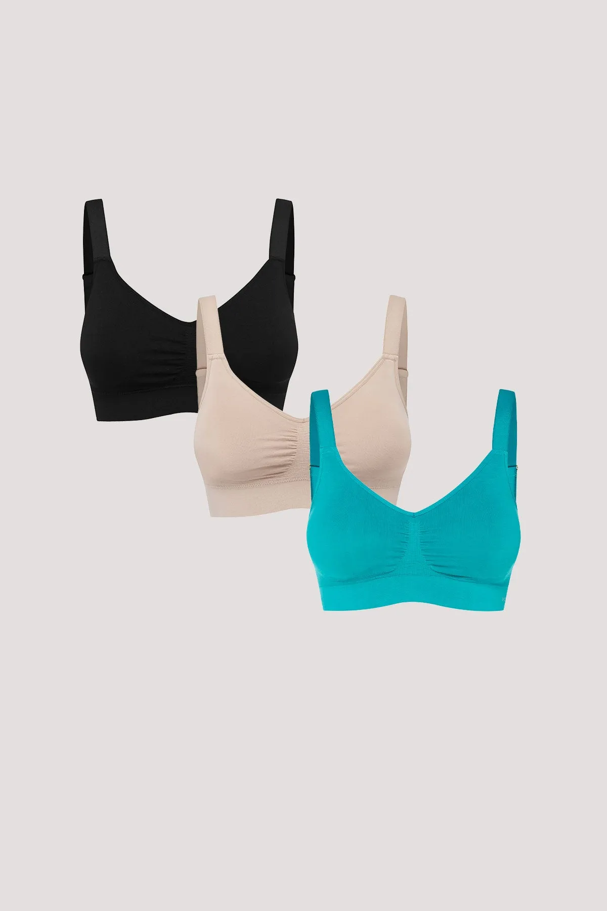 Bella Bamboo Ultimate Adjustable Crop Bra 3pk - No Returns