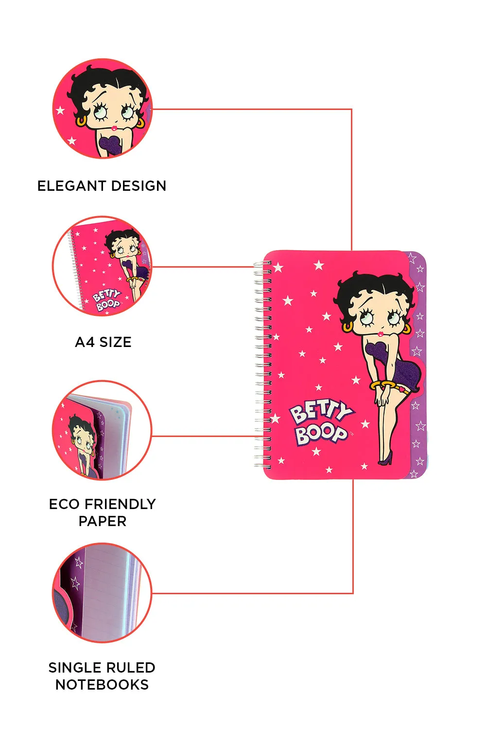 Betty Boop Star Struck A4 Spiral Note Book