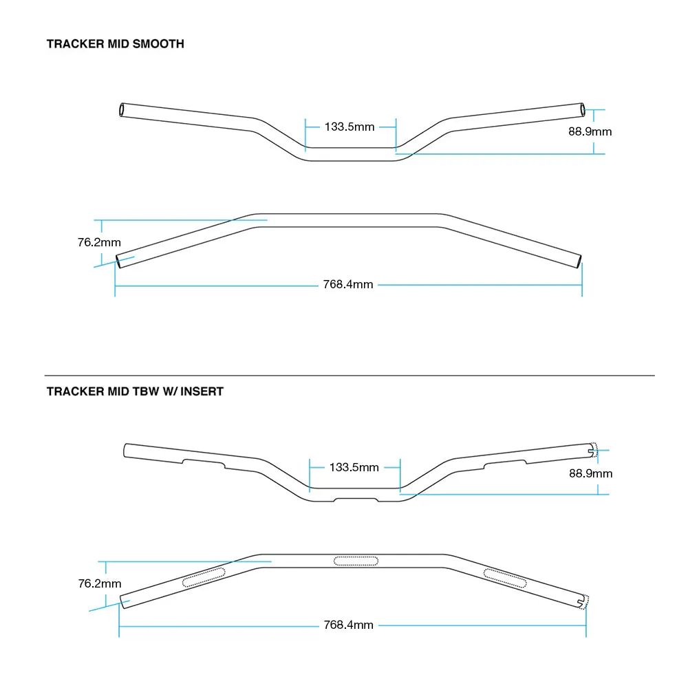 BILTWELL TRACKER MID BAR 7/8" SMOOTH [CHROME]