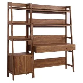 Bixby 2-Piece Wood Office Desk and Bookshelf Walnut EEI-6111-WAL