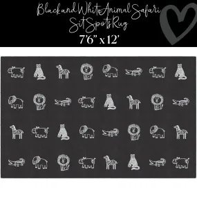 Black and White Animal Safari Sit Spot | Classroom Rugs | Schoolgirl Style