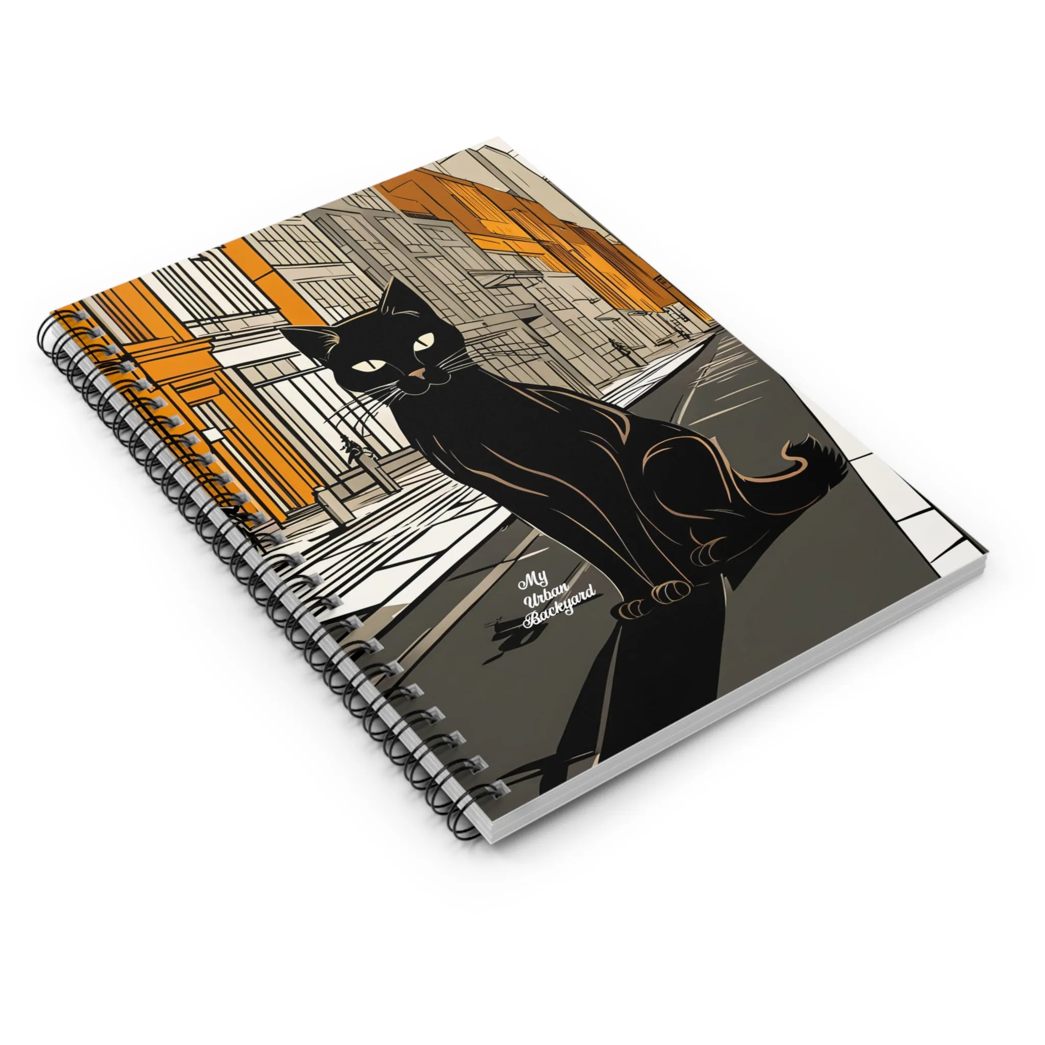 Black Cat in the City, Spiral Notebook Journal - Write in Style