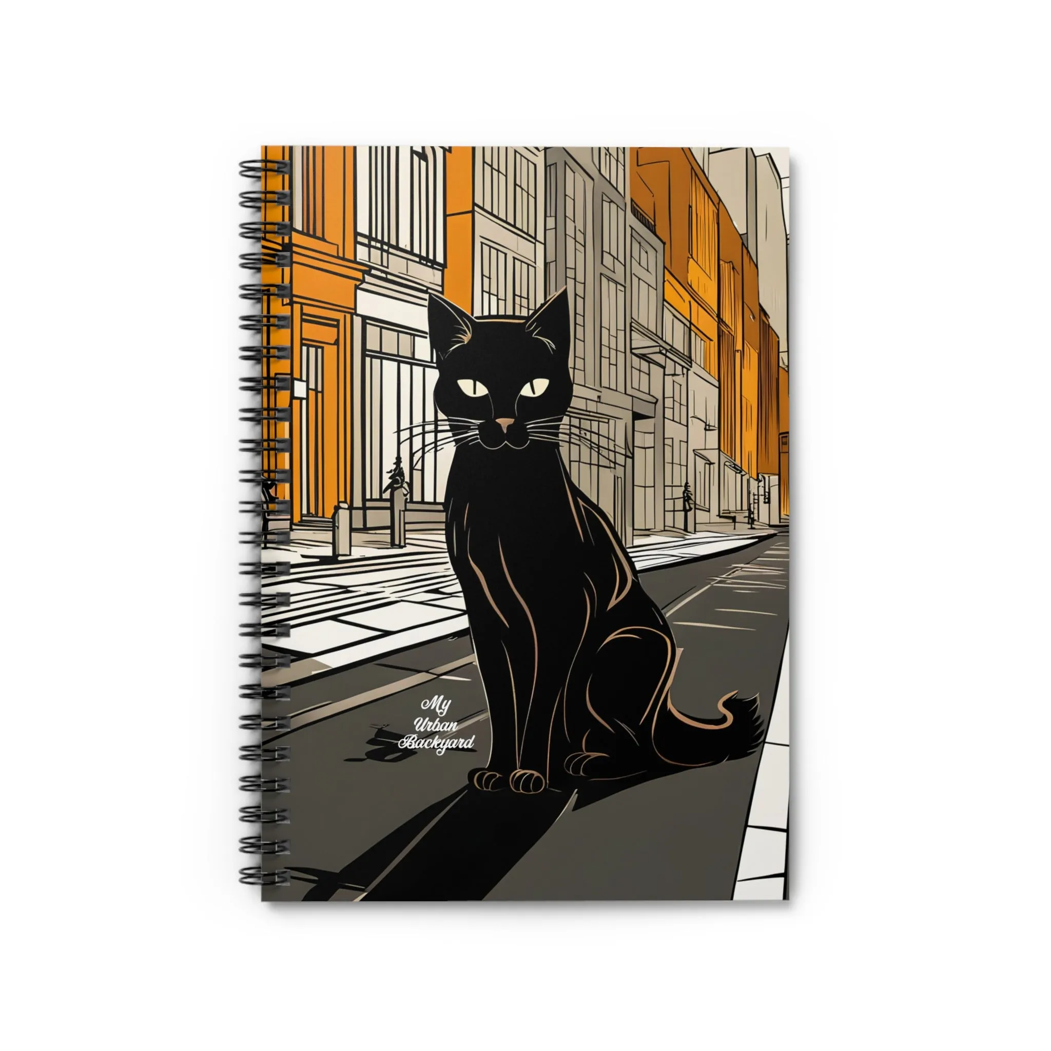 Black Cat in the City, Spiral Notebook Journal - Write in Style