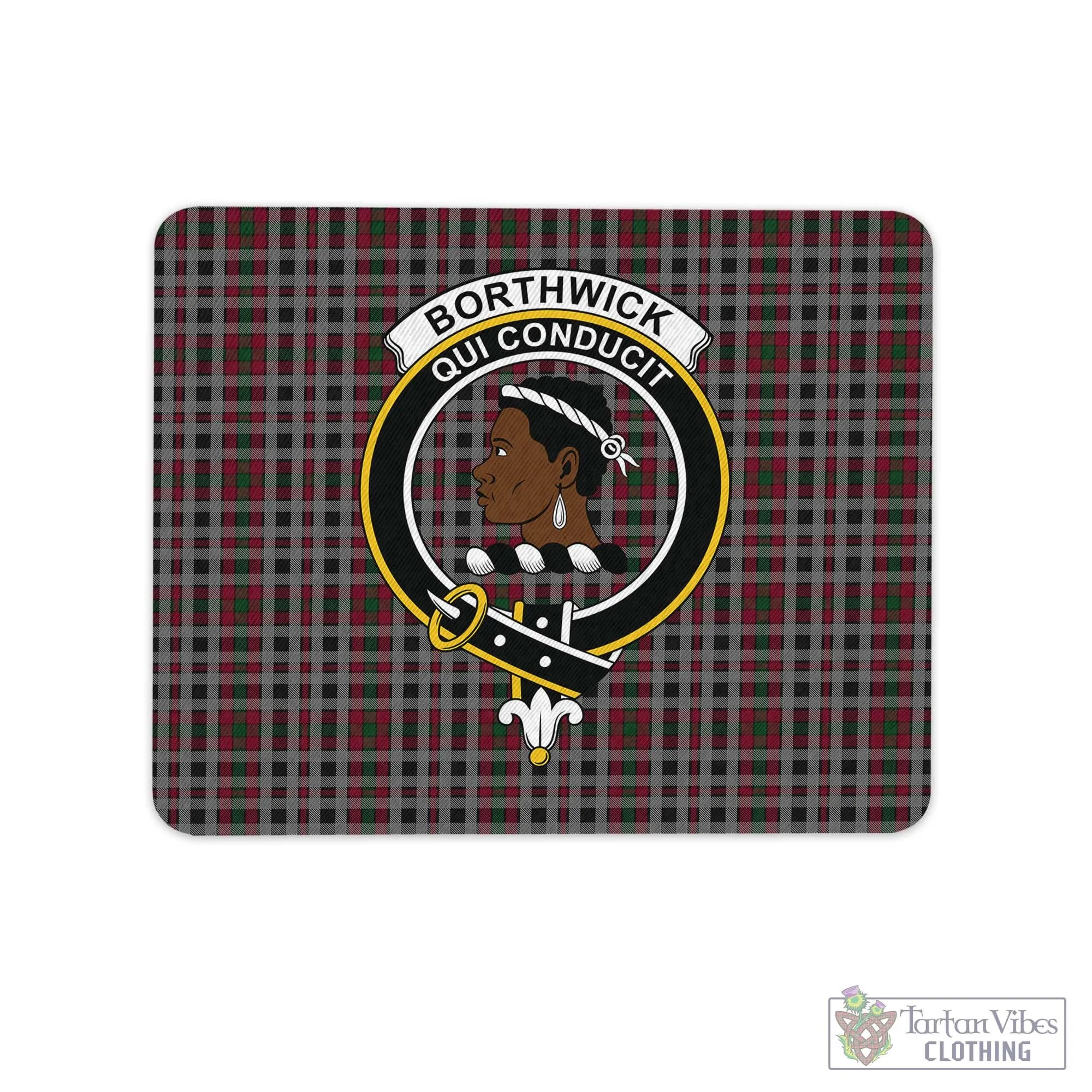 Borthwick Tartan Mouse Pad with Family Crest