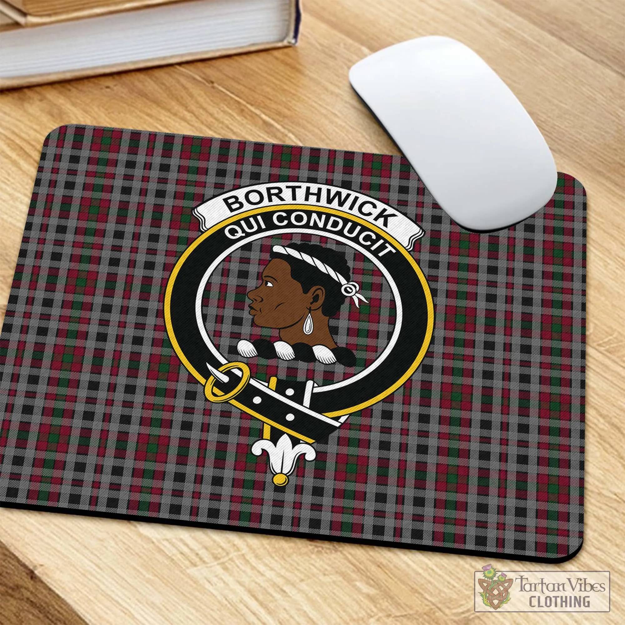 Borthwick Tartan Mouse Pad with Family Crest