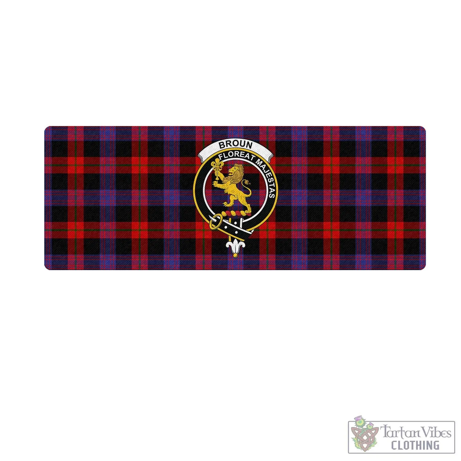 Broun Modern Tartan Mouse Pad with Family Crest