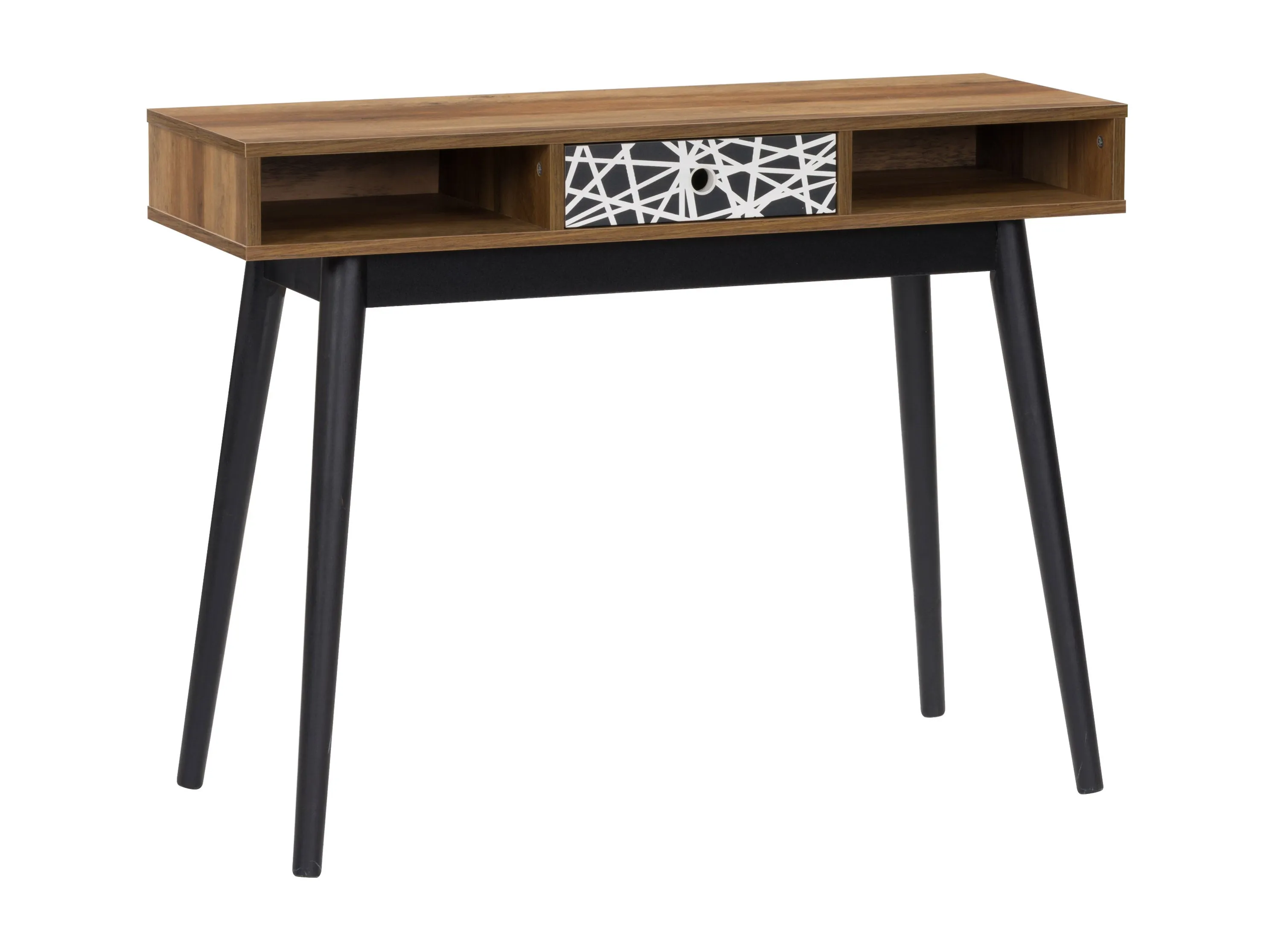 Brown and Black Mid Century Modern Desk