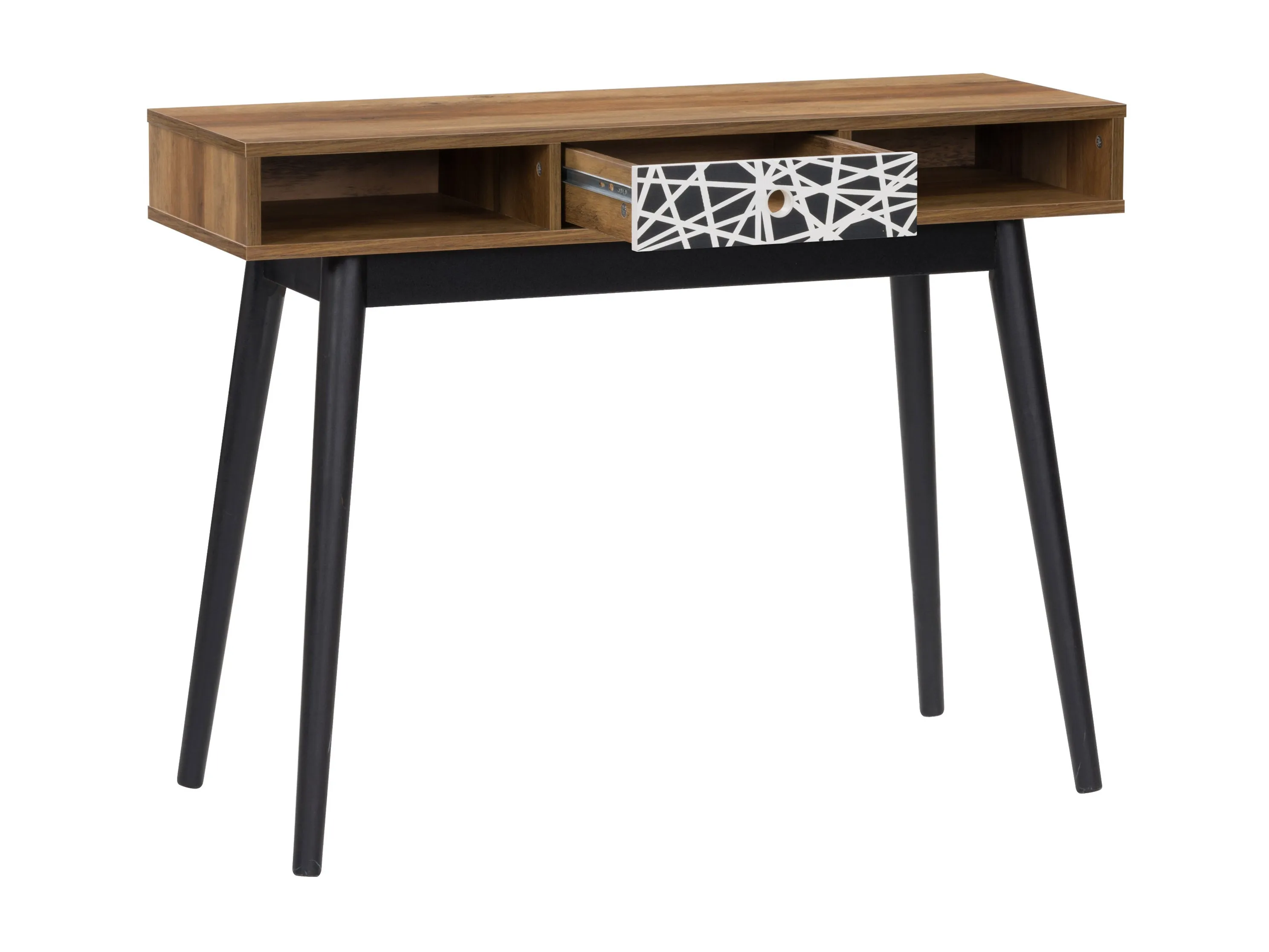 Brown and Black Mid Century Modern Desk