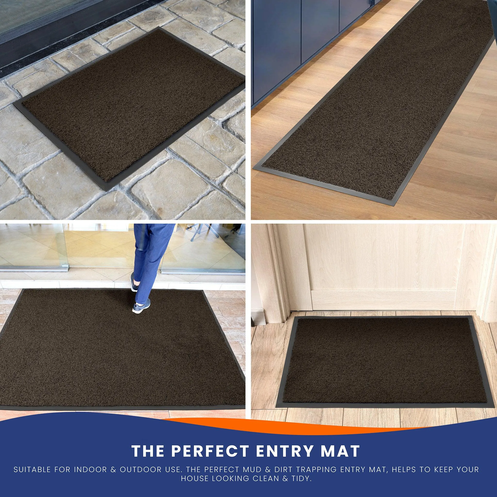 Brown Candy Non-Slip Heavy Duty Barrier Door Mat - Assorted Sizes