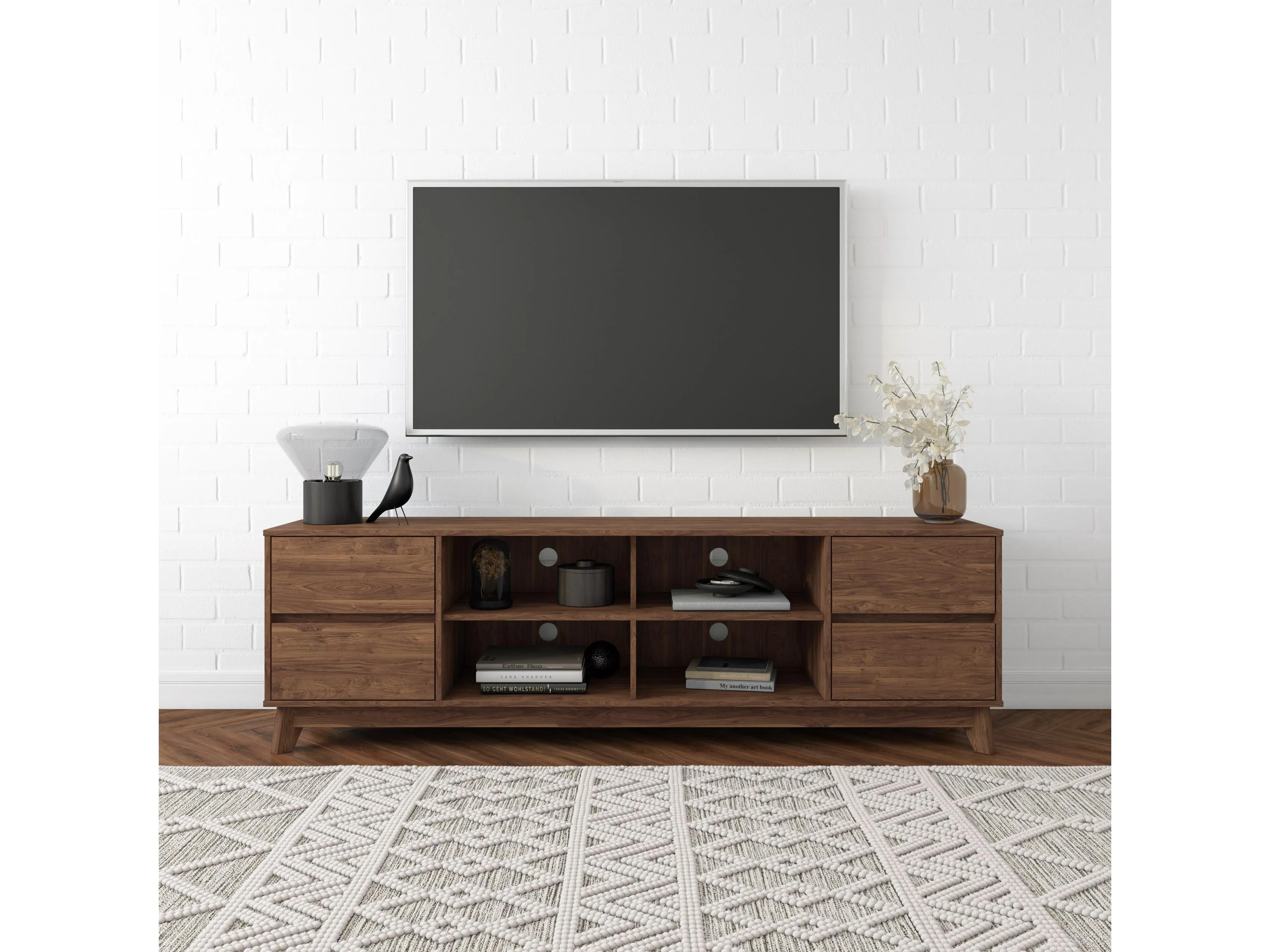 Brown Modern TV Stand, TVs up to 85"