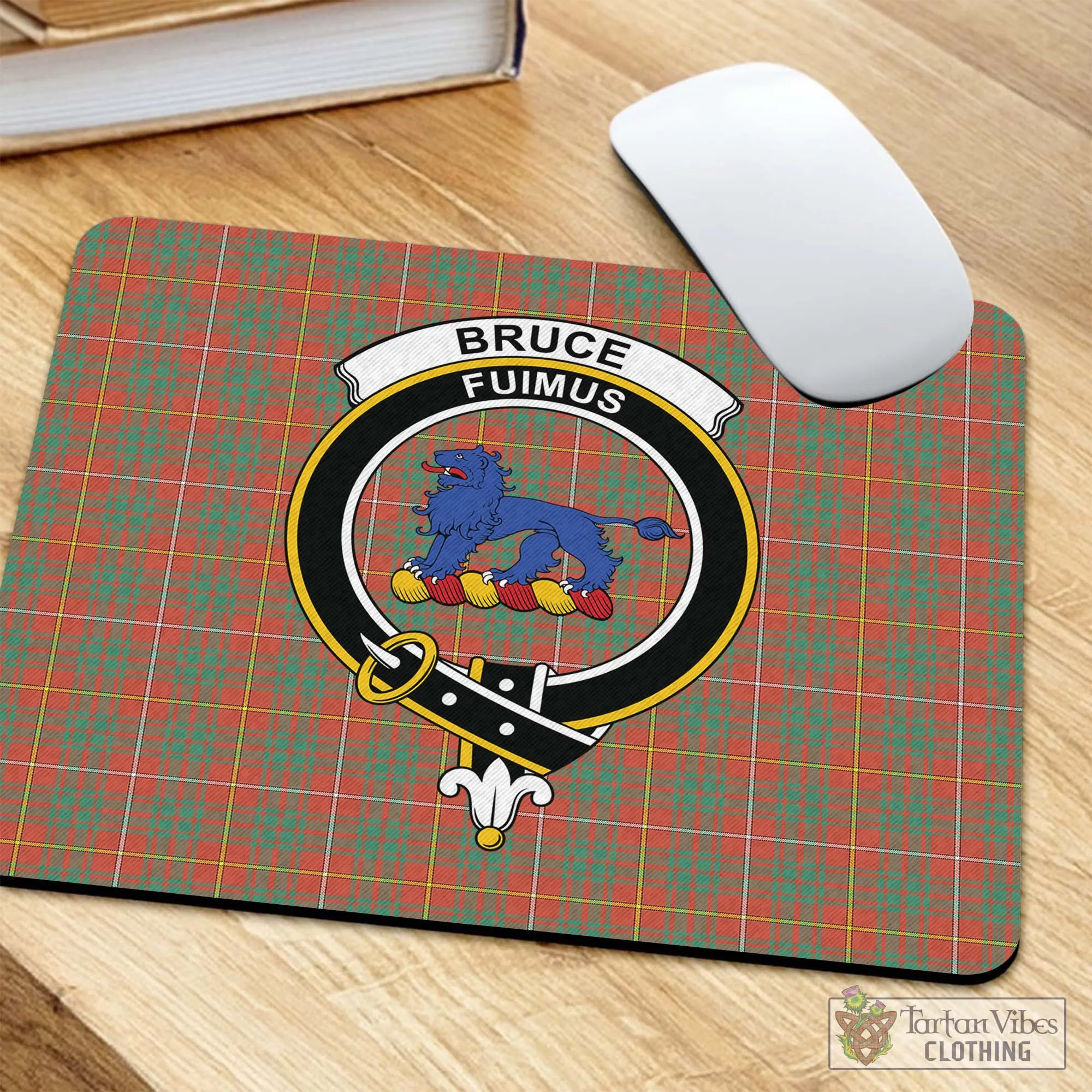 Bruce Ancient Tartan Mouse Pad with Family Crest