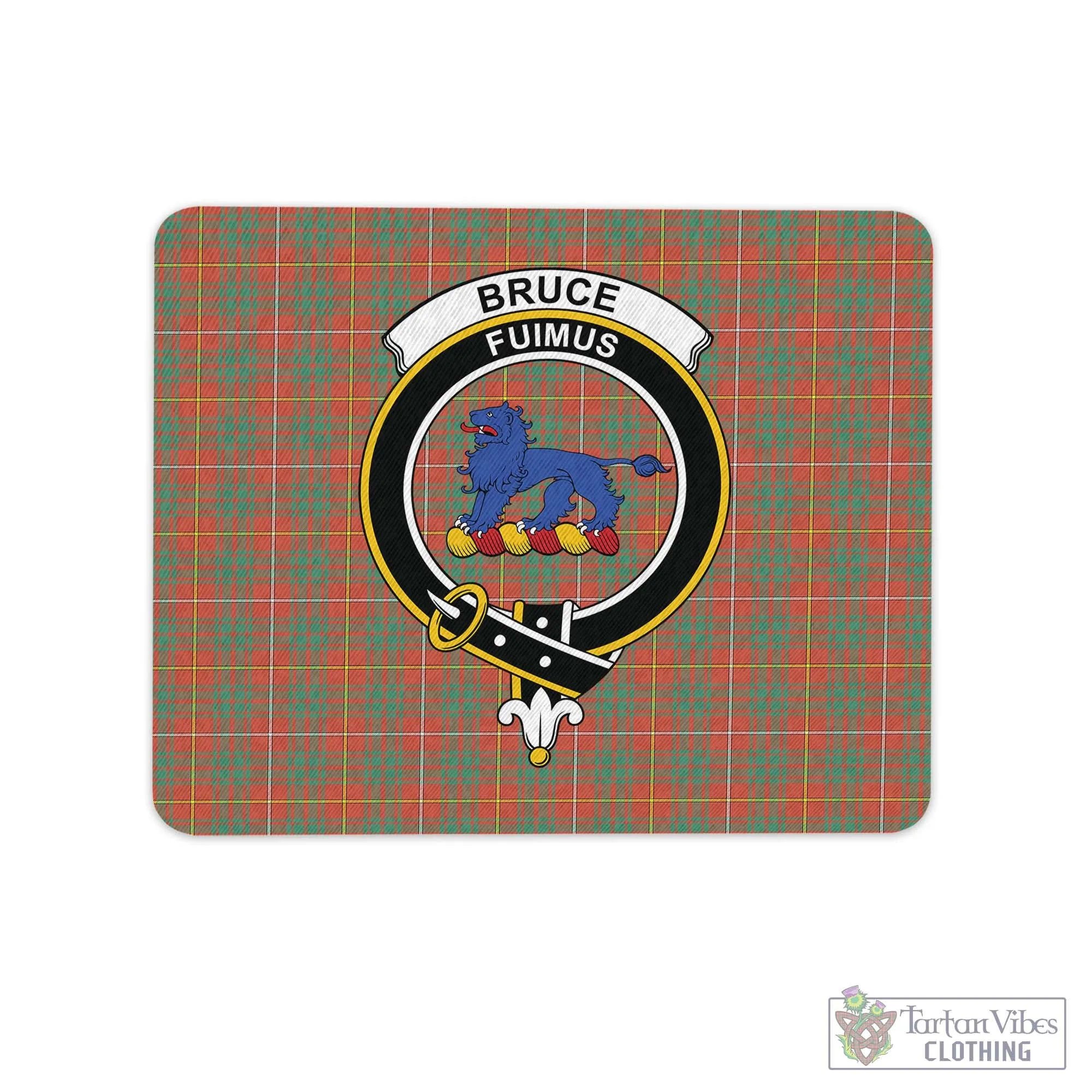 Bruce Ancient Tartan Mouse Pad with Family Crest