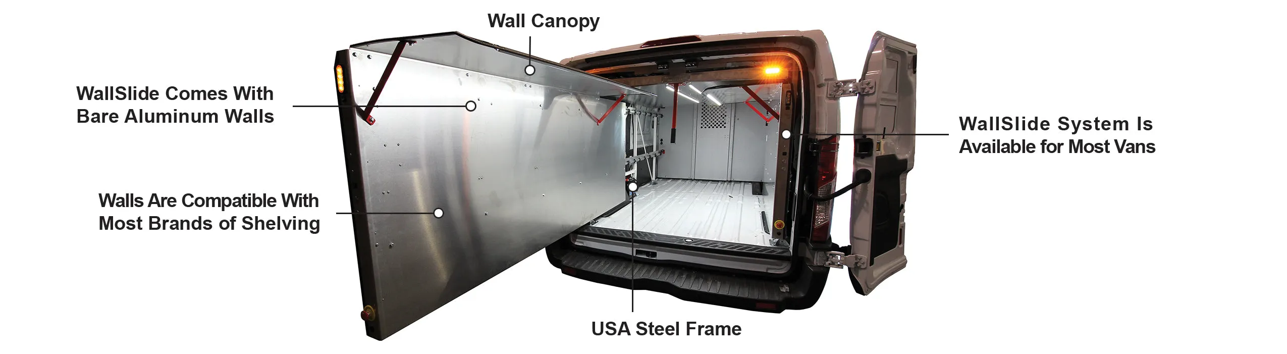 CargoGlide WSST301-23 Van Storage Sliding Platform Wall