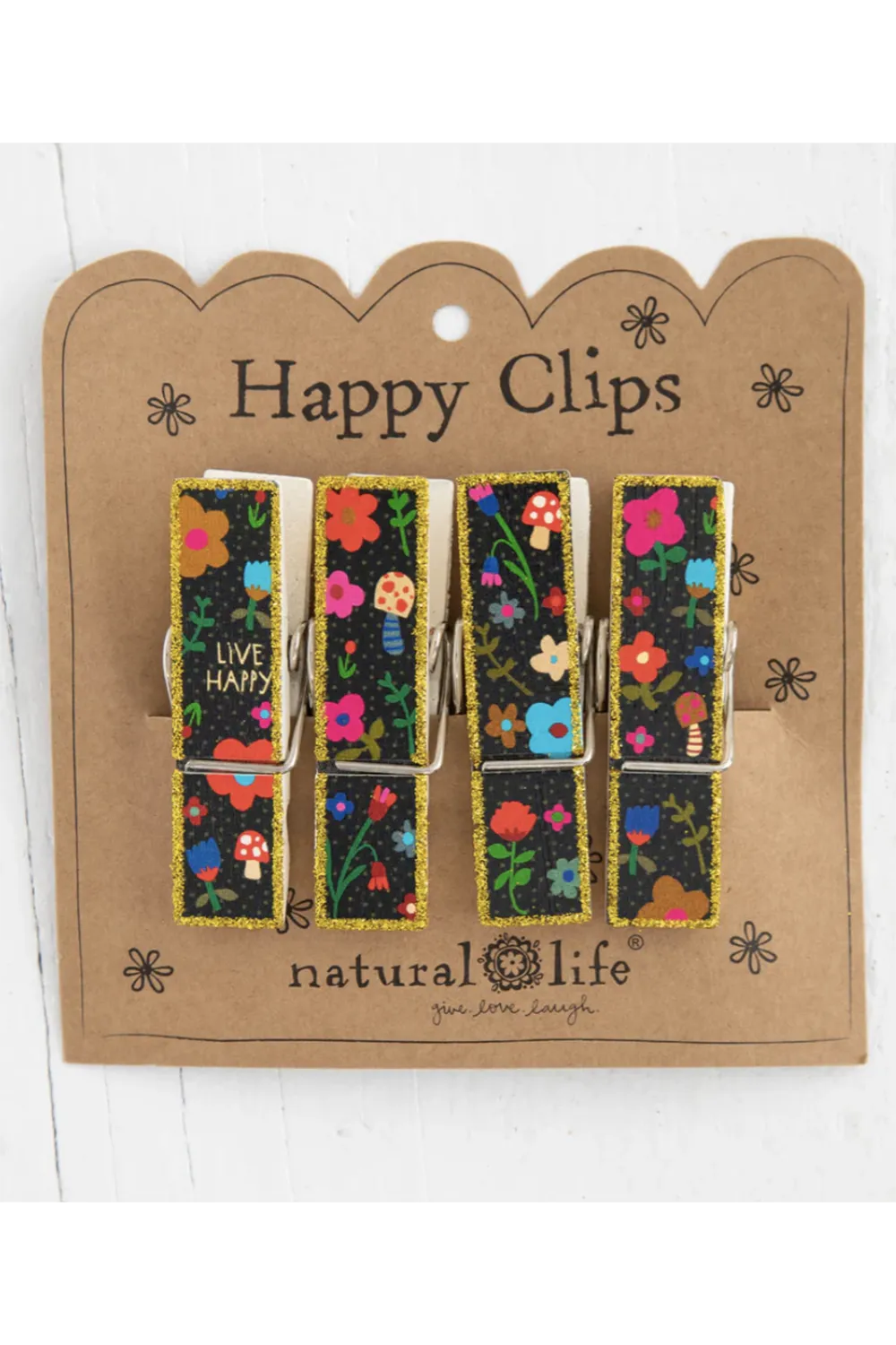 Chip Clip Set - Live Happy Floral