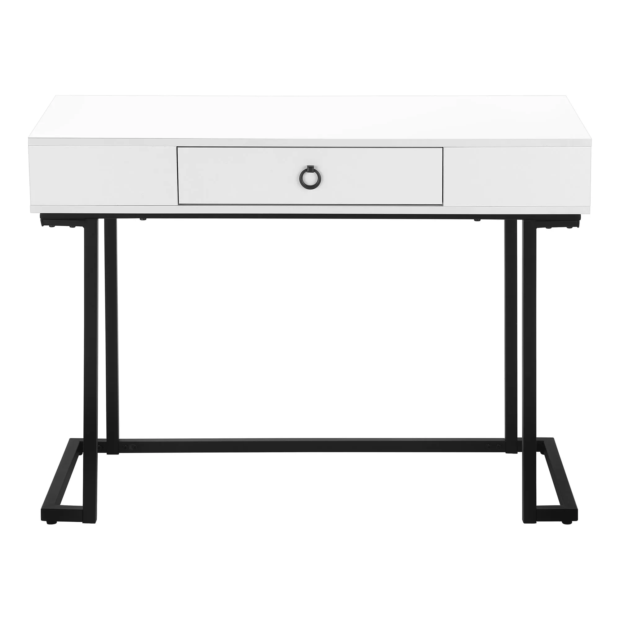 Computer Desk - 42"L / White / Black Metal