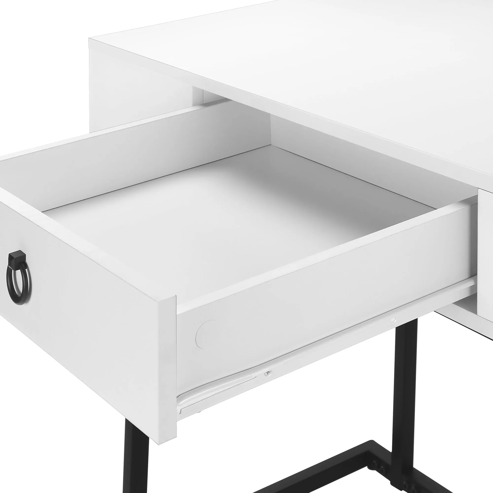 Computer Desk - 42"L / White / Black Metal