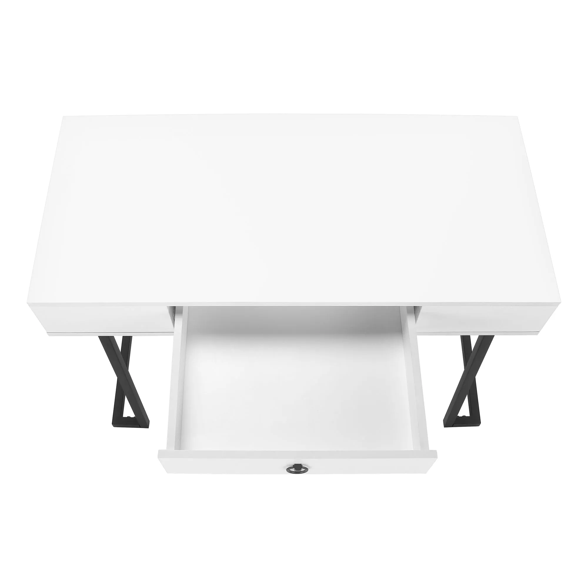 Computer Desk - 42"L / White / Black Metal