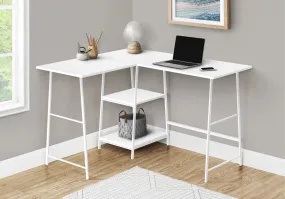 Computer Desk - 48"L / White Top / White Metal Corner