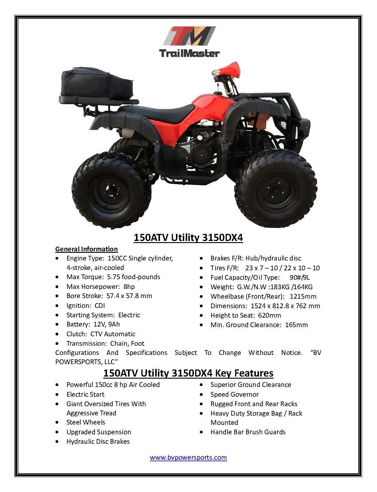 Coolster ATV 3150DX4, SPECIAL PRICING, Premium Adult ATV with Automatic transmission, reverse, Electric start, Upgraded Suspension