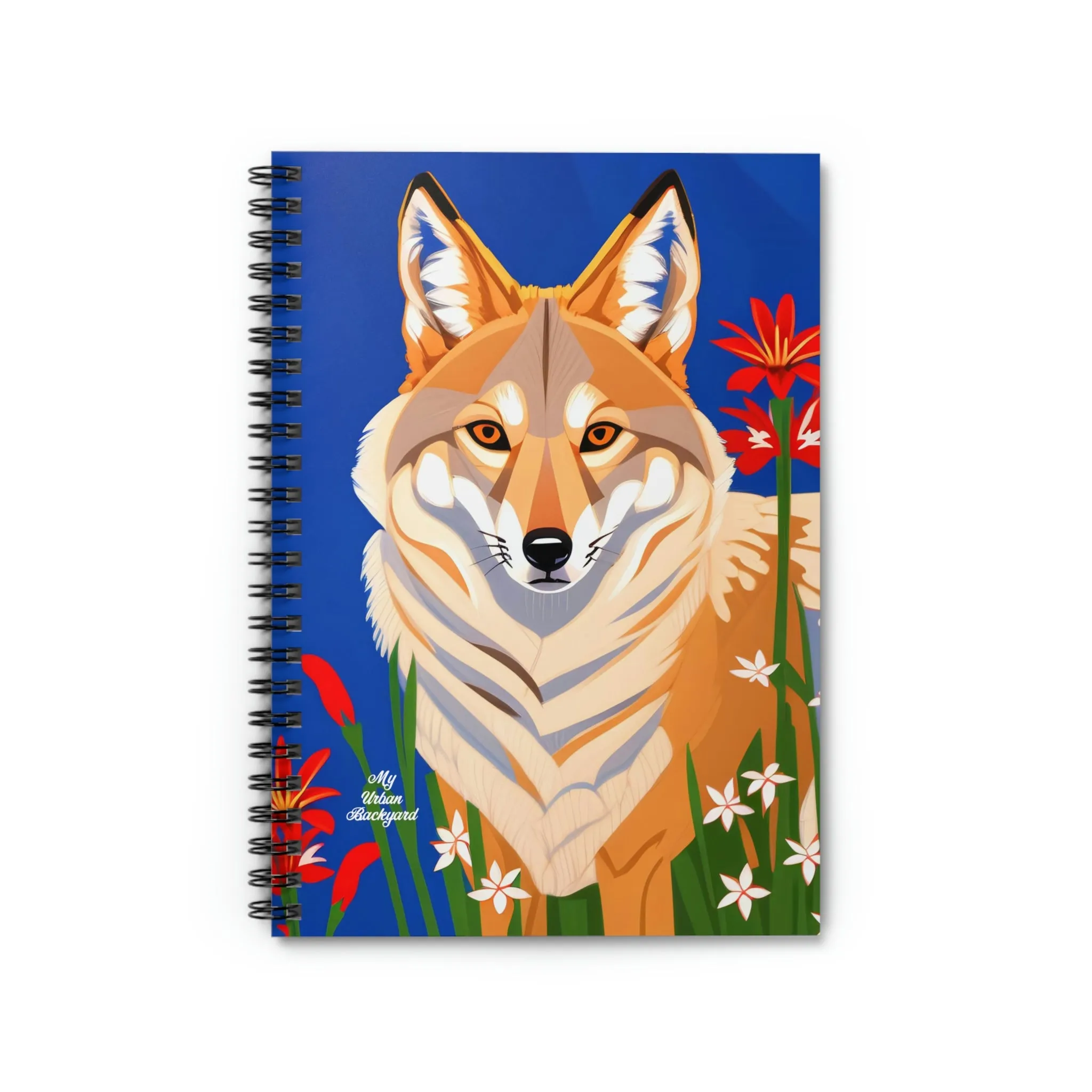 Coyote and Red Flowers, Spiral Notebook Journal - Write in Style