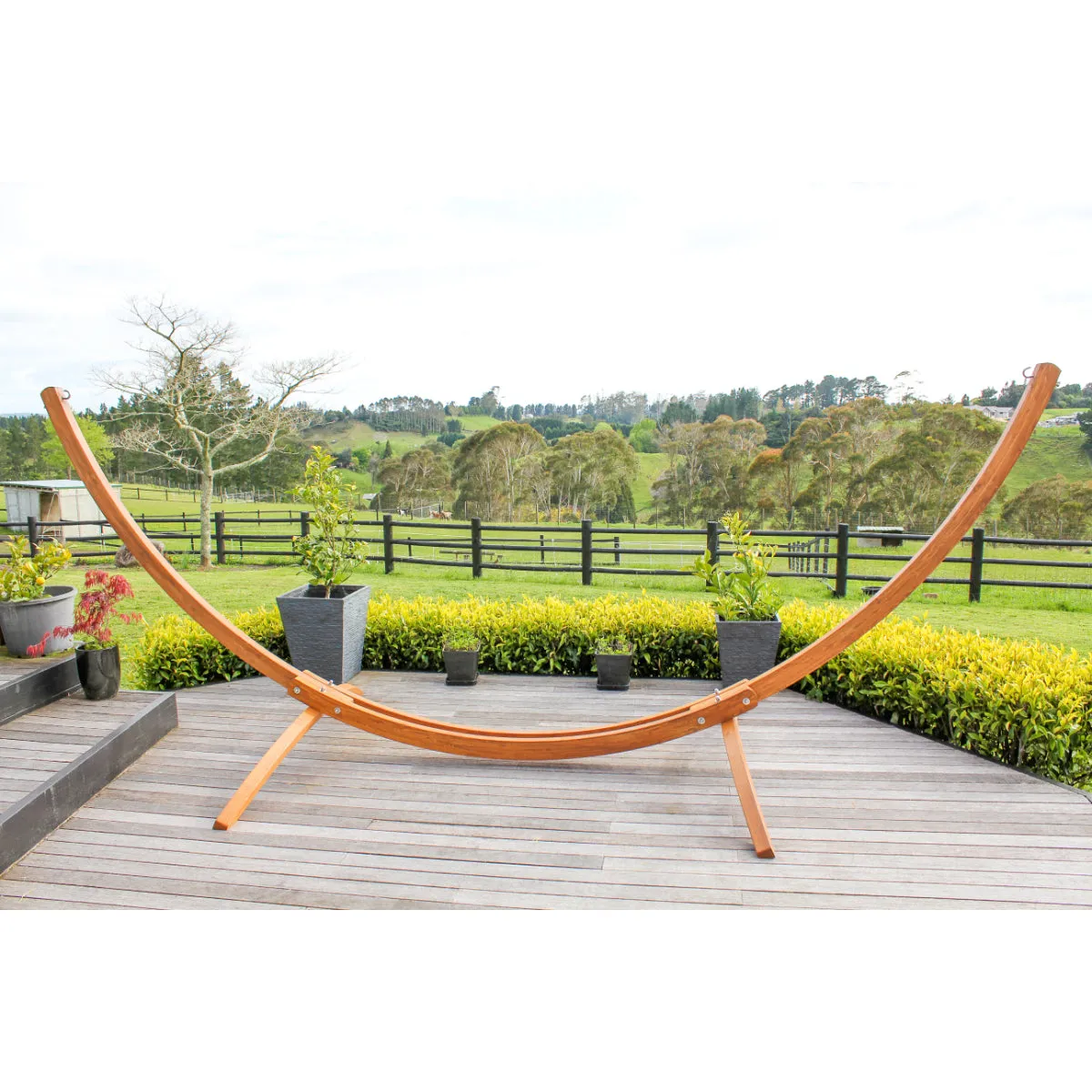 Curved Wooden Hammock Stand