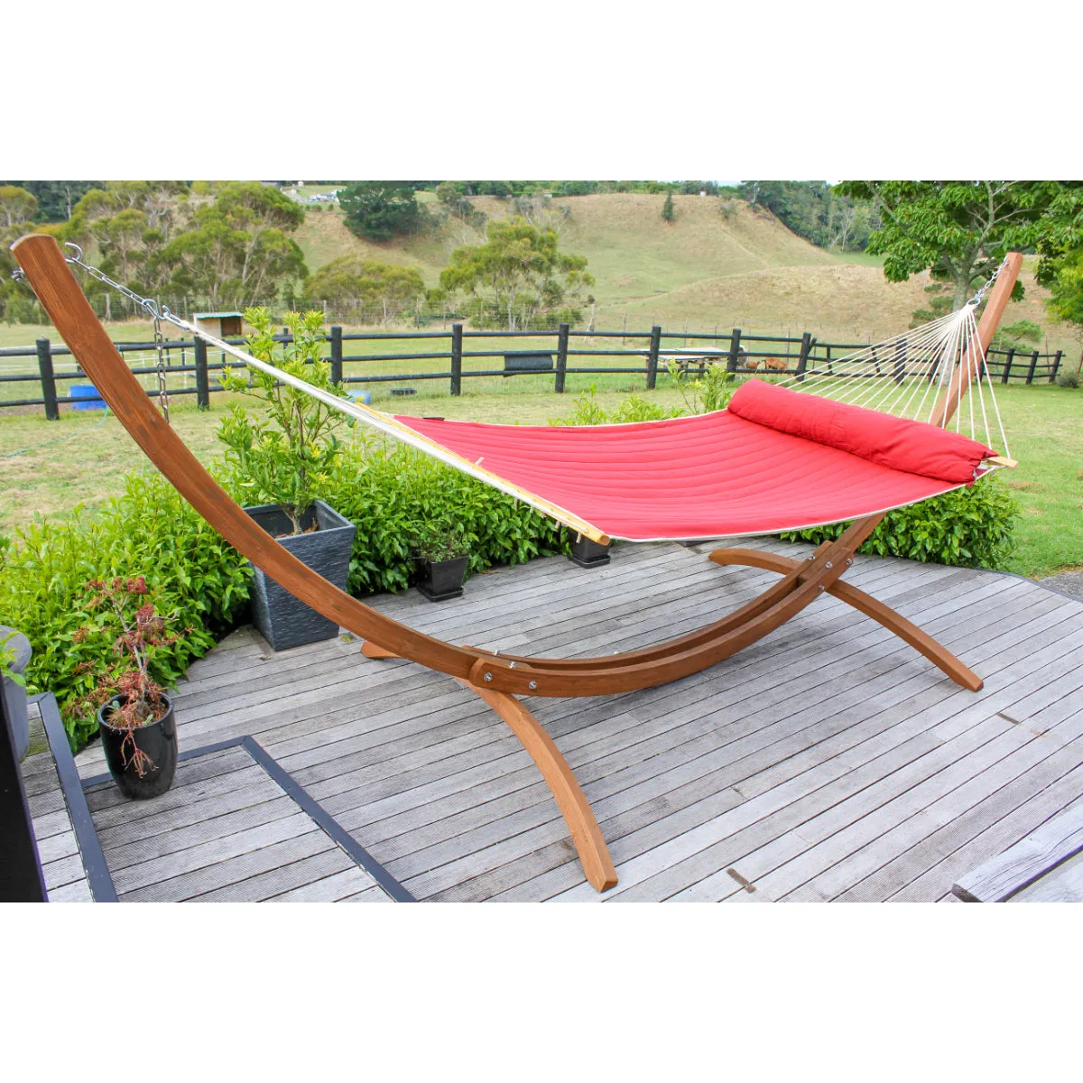 Curved Wooden Hammock Stand