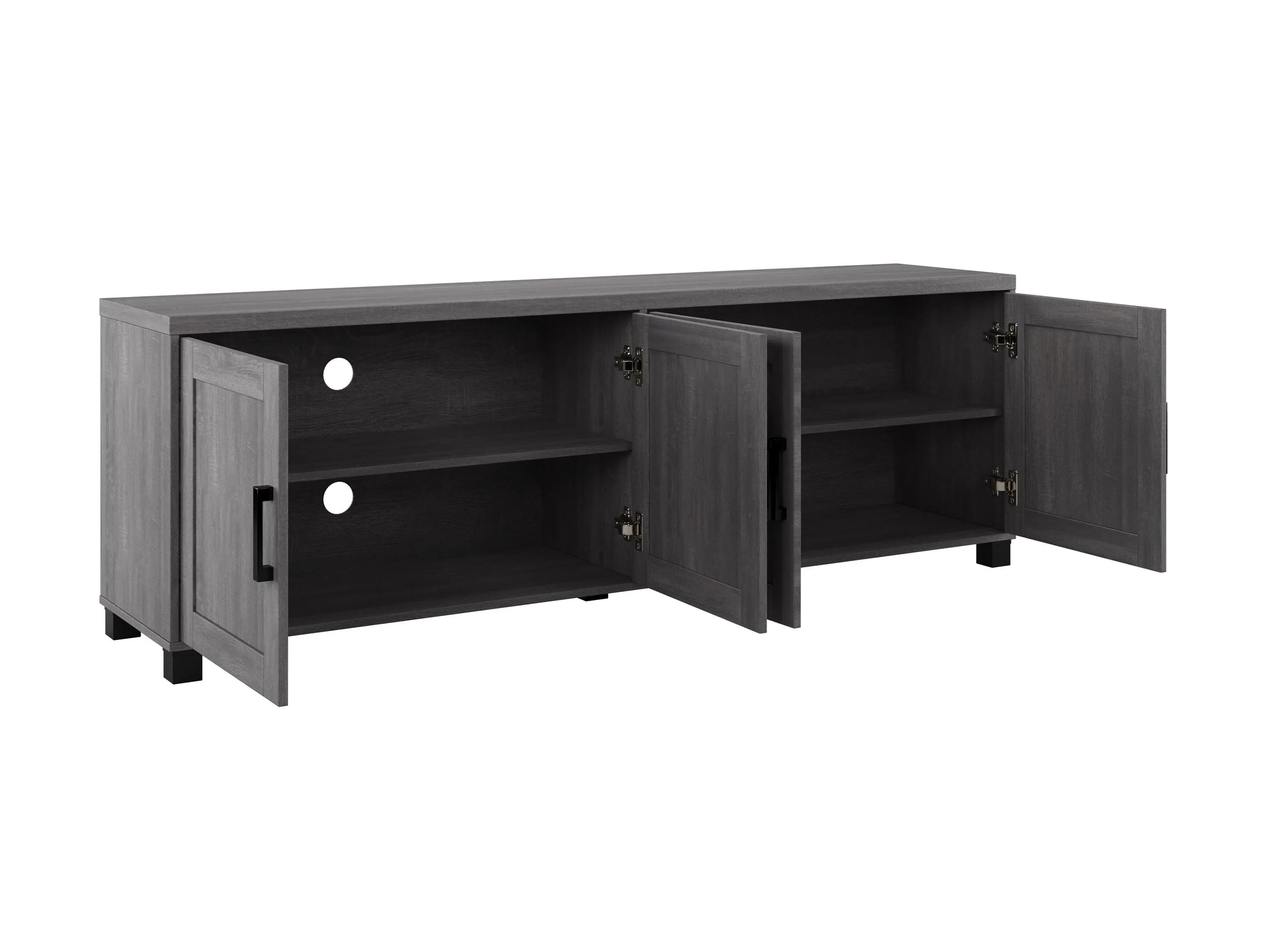 Dark Grey TV Stand with Doors, TVs up to 85"