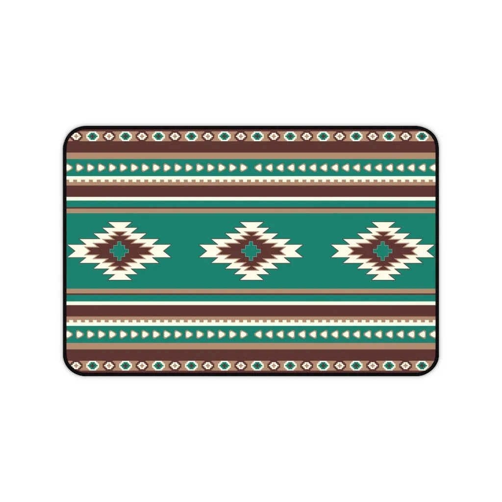 Desk Mat Boho Turquoise Diamonds Southwestern Mat for Desk Large Mouse Pad Desk Accessories Large Desk Mat Pad, 3 Sizes