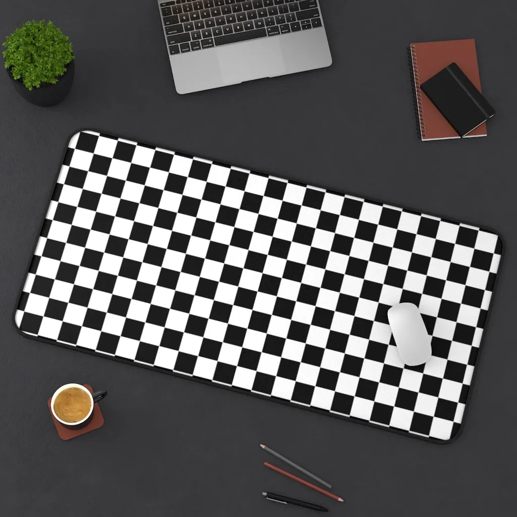 Desk Mat Checkered Black White Plaid Mat for Desk Large Mouse Pad Desk Accessories Large Desk Mat Pad, 3 Sizes