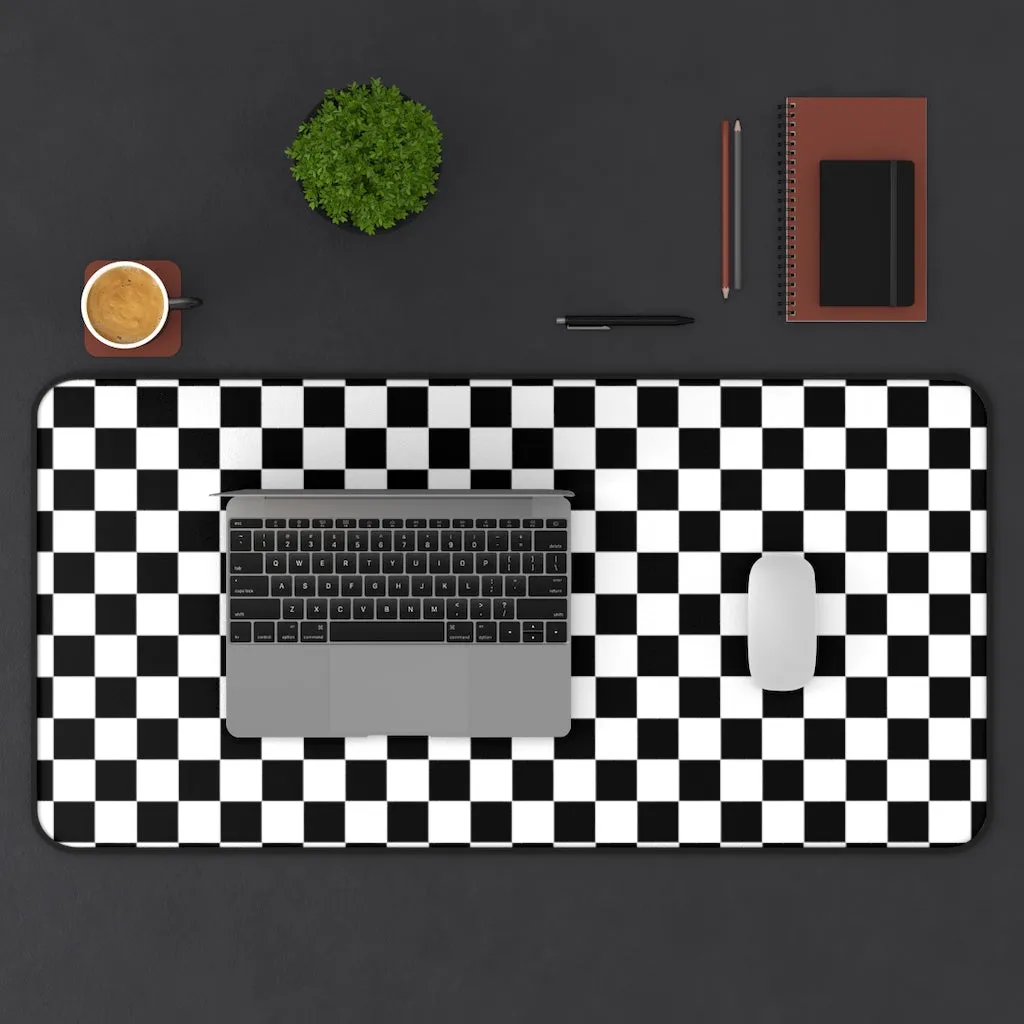 Desk Mat Checkered Black White Plaid Mat for Desk Large Mouse Pad Desk Accessories Large Desk Mat Pad, 3 Sizes