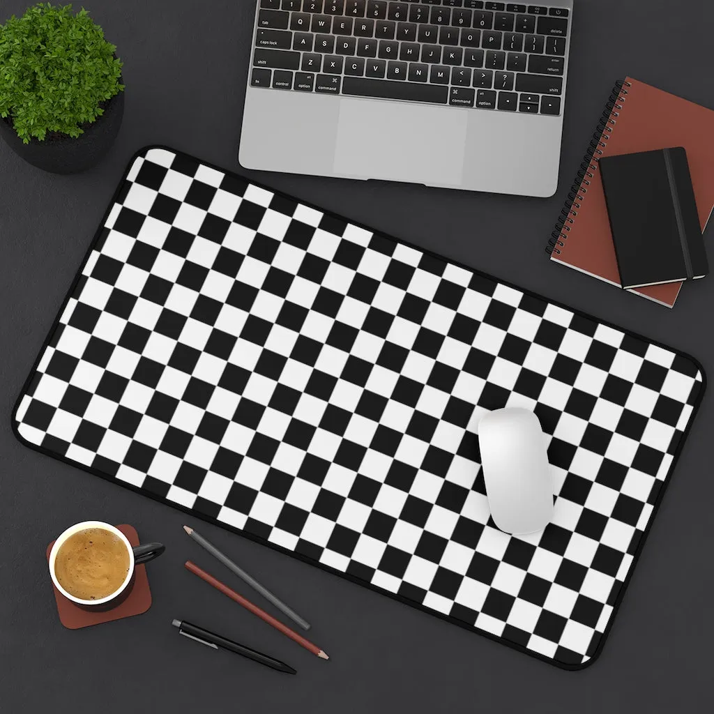 Desk Mat Checkered Black White Plaid Mat for Desk Large Mouse Pad Desk Accessories Large Desk Mat Pad, 3 Sizes