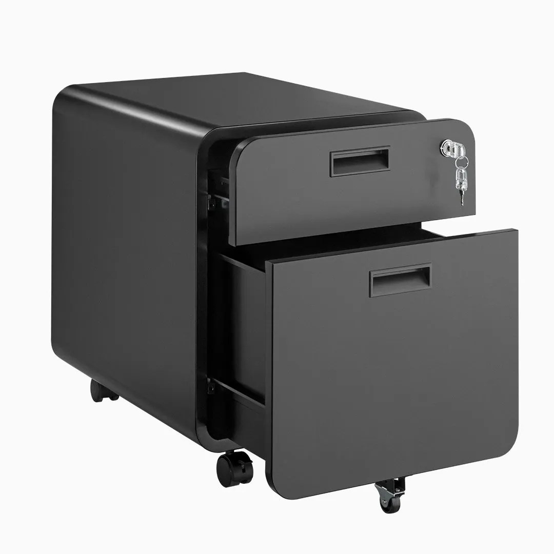 Desky 2 Drawer Mobile Filing Cabinet