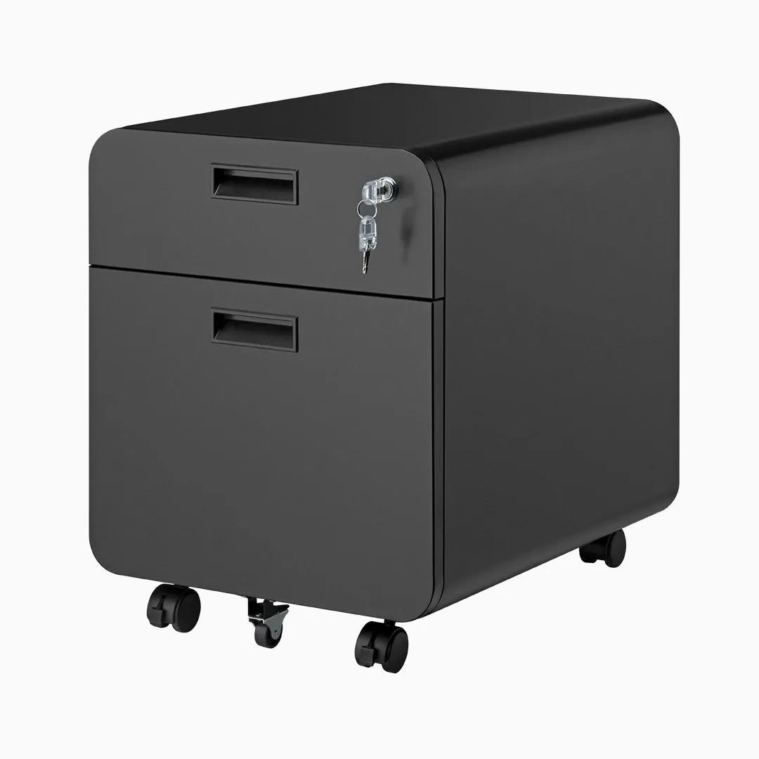 Desky 2 Drawer Mobile Filing Cabinet