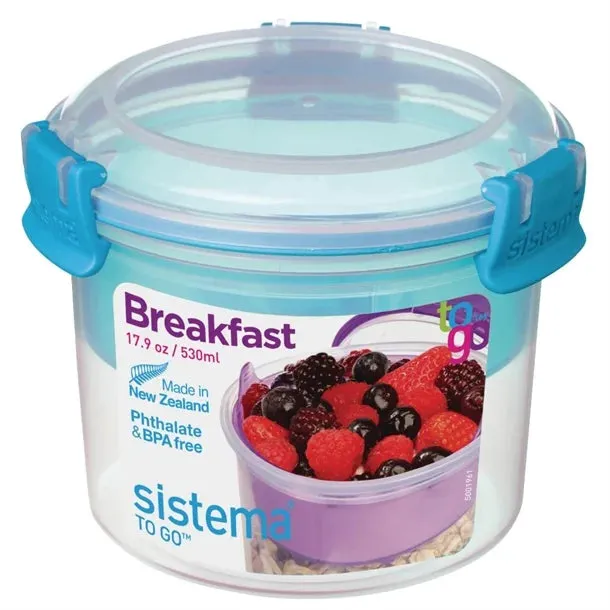 Dexam Sistema Breakfast To Go Round Box 530ml Assorted Colours