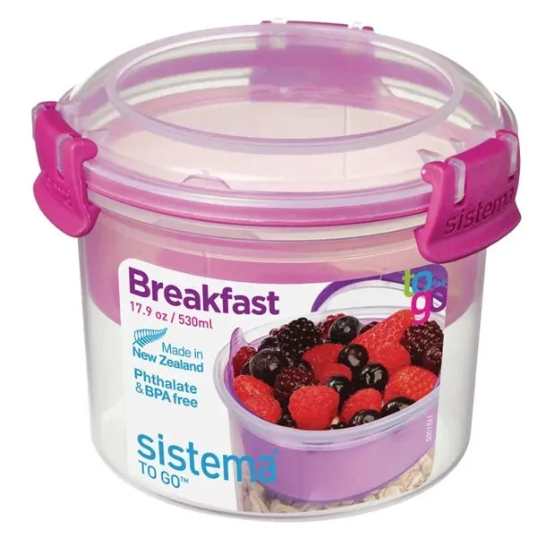 Dexam Sistema Breakfast To Go Round Box 530ml Assorted Colours