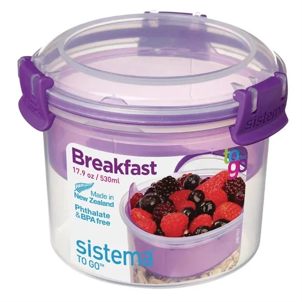 Dexam Sistema Breakfast To Go Round Box 530ml Assorted Colours