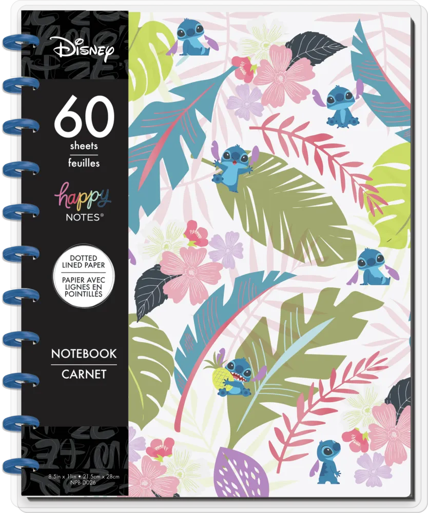 Disney© Aloha Stitch Big Notebook - Dot Lined Pages - 60 Sheets