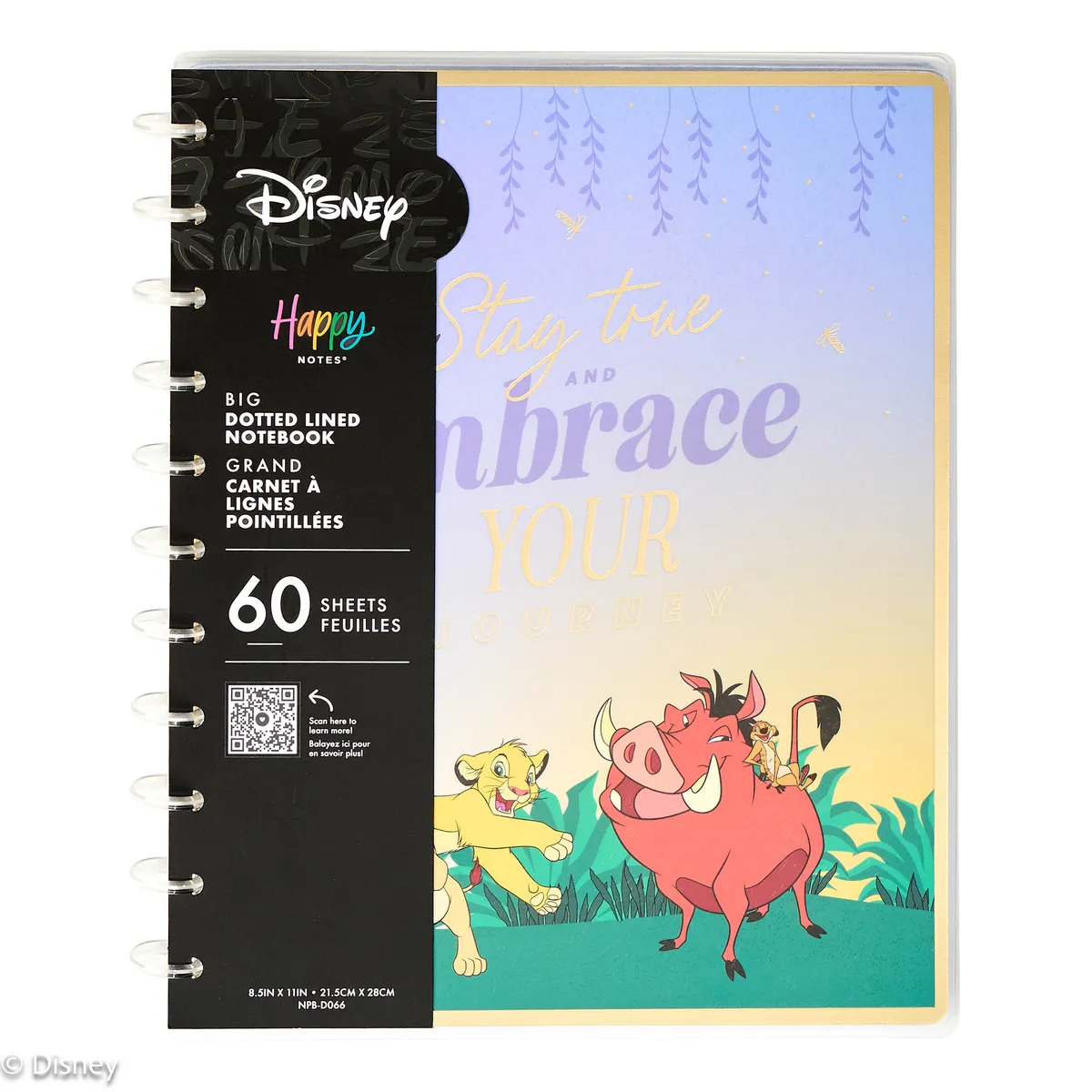 Disney The Lion King Embrace Your Wild - Dotted Lined Big Notebook - 60 Sheets