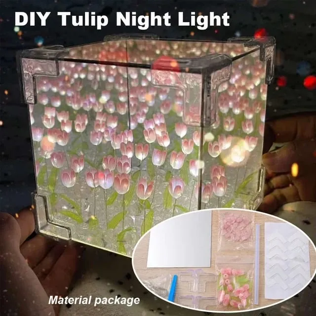 DIY 3D Tulip Led Lamp - Pink - 20 Tulips. ( NO COD ALLOWED ON THIS PRODUCT)