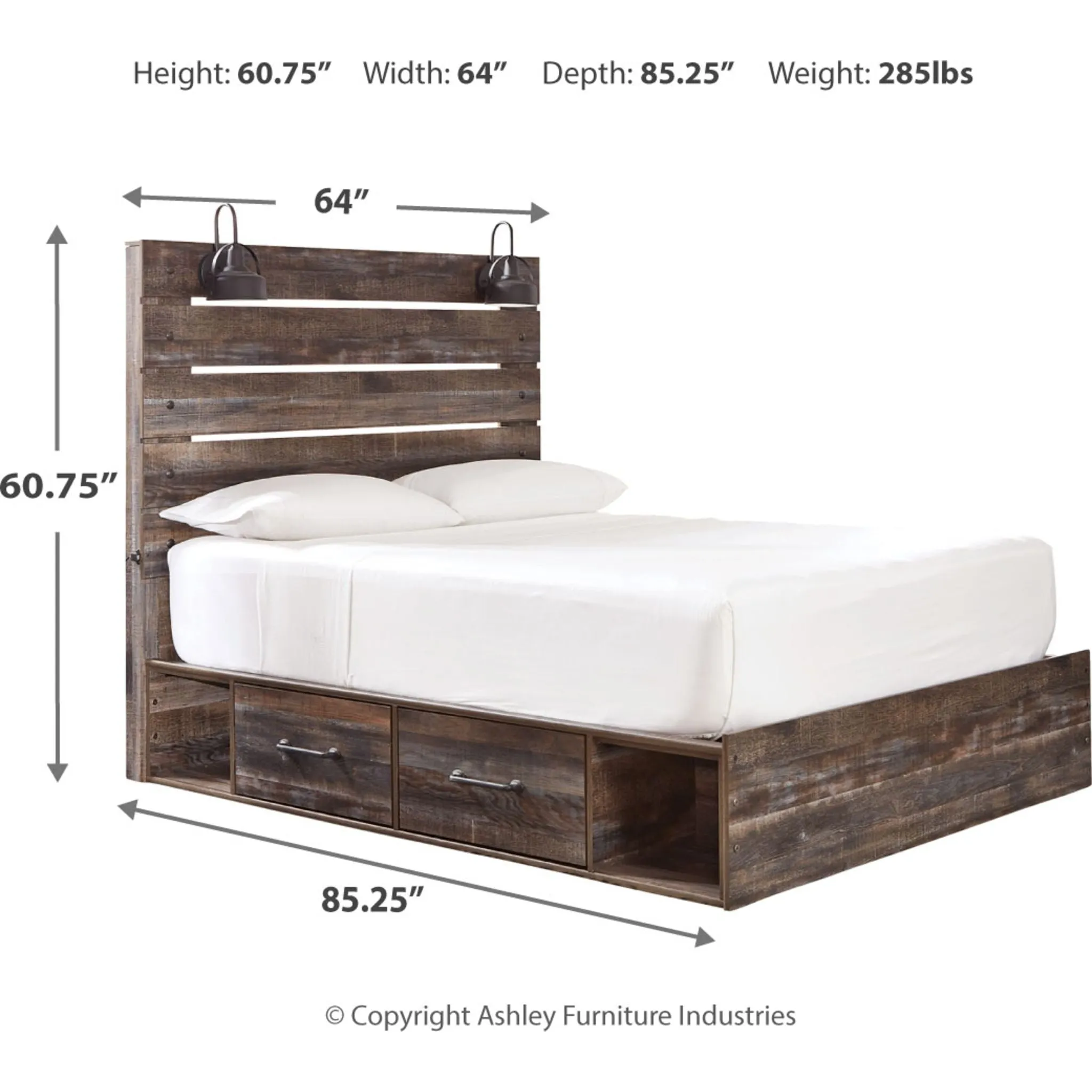 Drystan Panel Bed with 4 Drawer Storage