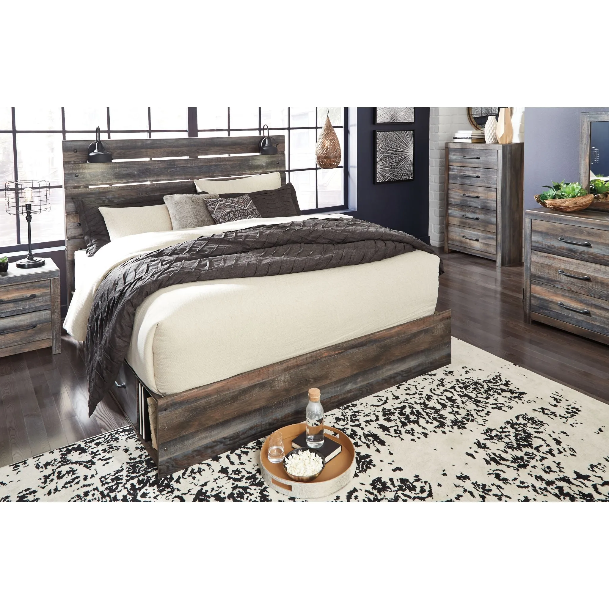 Drystan Panel Bed with 4 Drawer Storage