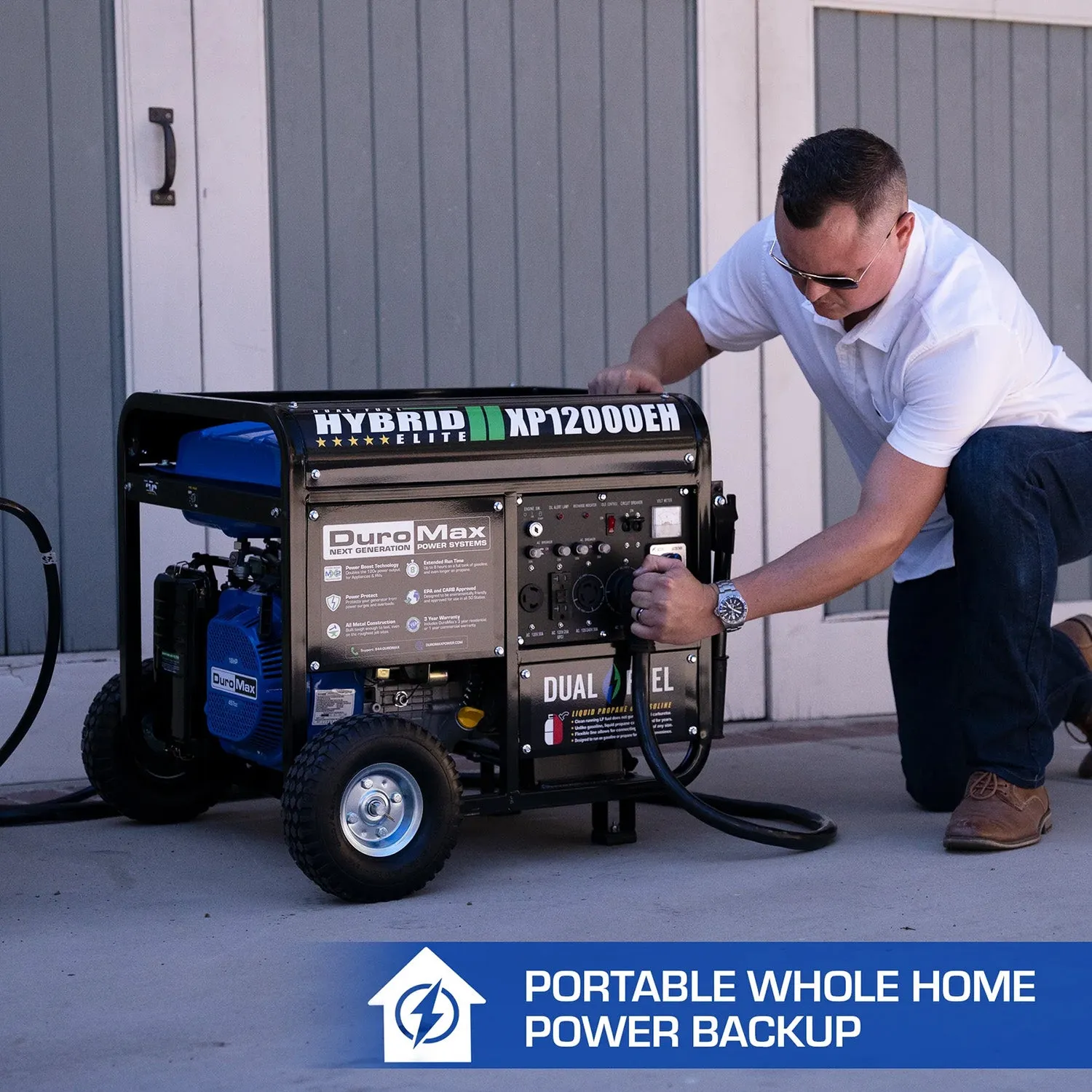 DuroMax XP12000EH Dual Fuel Portable Generator | 12,000 Watts