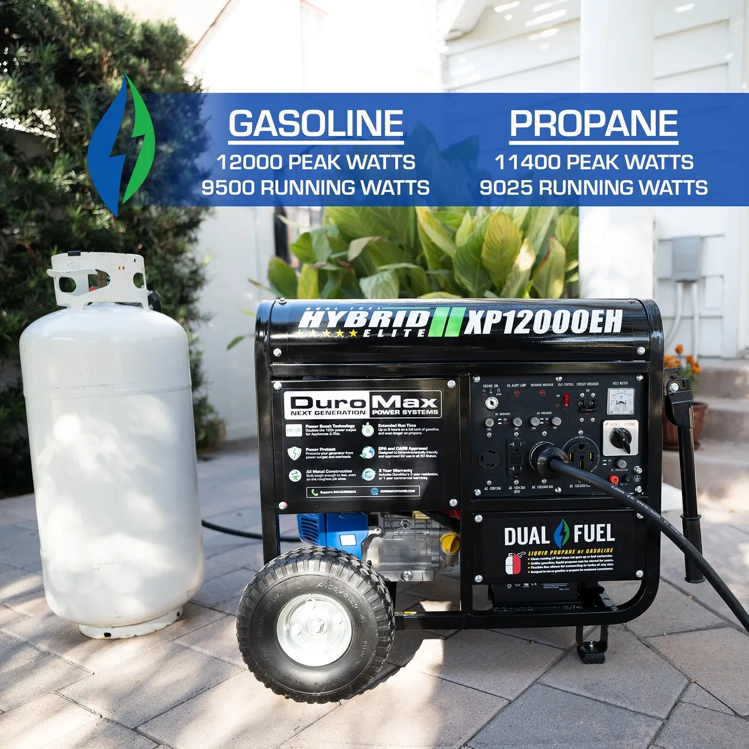 DuroMax XP12000EH Dual Fuel Portable Generator | 12,000 Watts